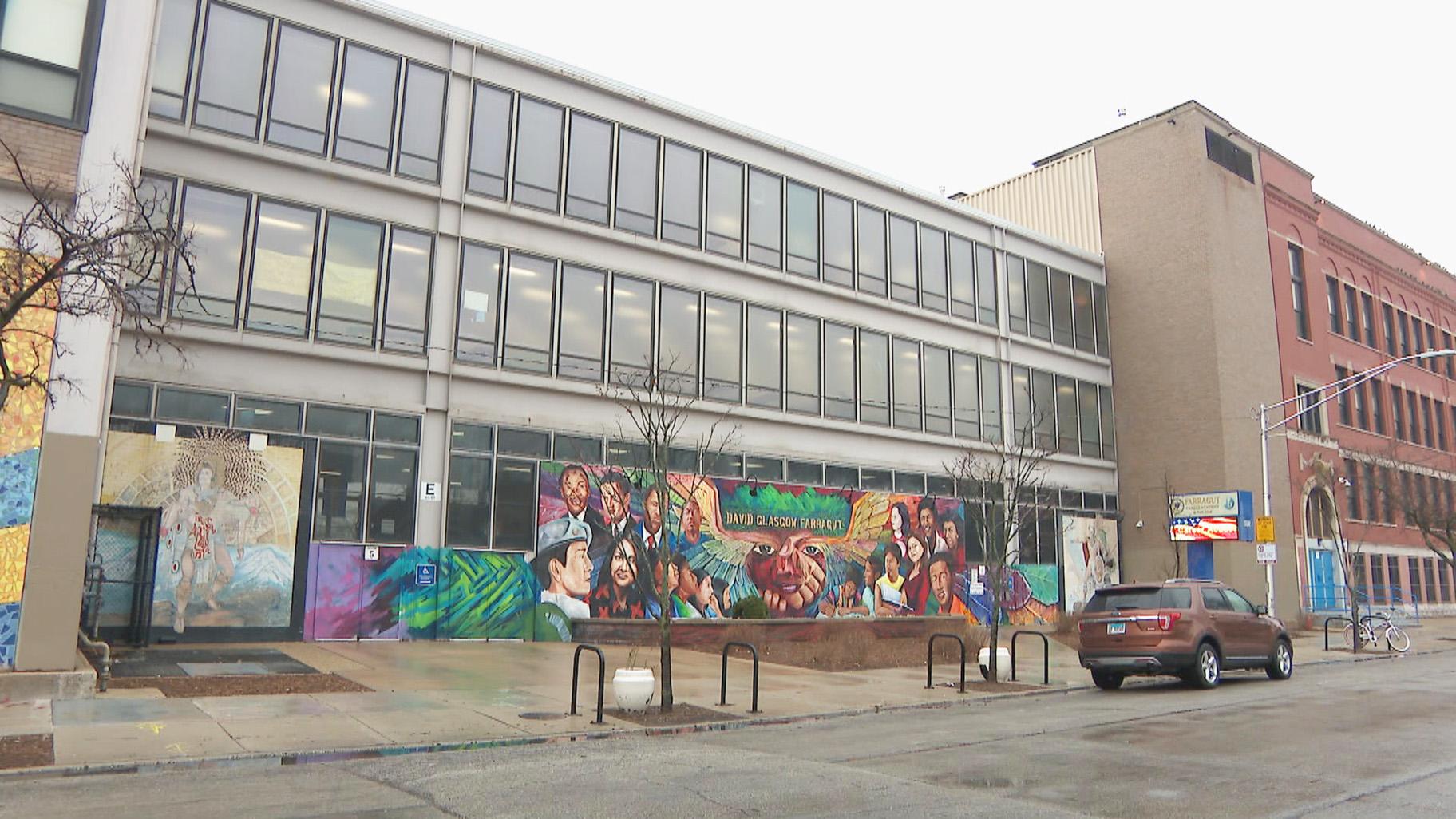 Farragut Career Academy High School, 2345 S. Christiana Ave., is pictured in a file photo. (WTTW News)