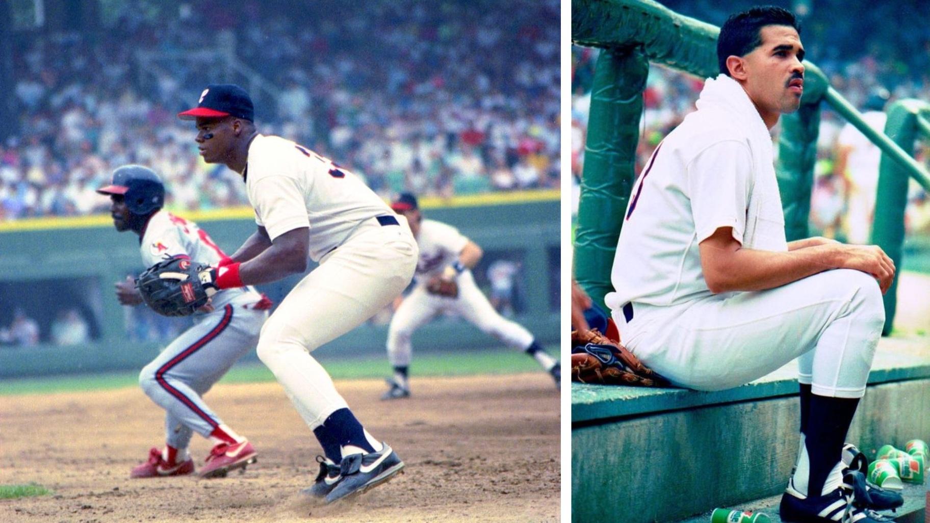 Left: Frank Thomas. Right: Ozzie Guillén. (Photo by Ken Smoller, courtesy of Eckhartz Press)