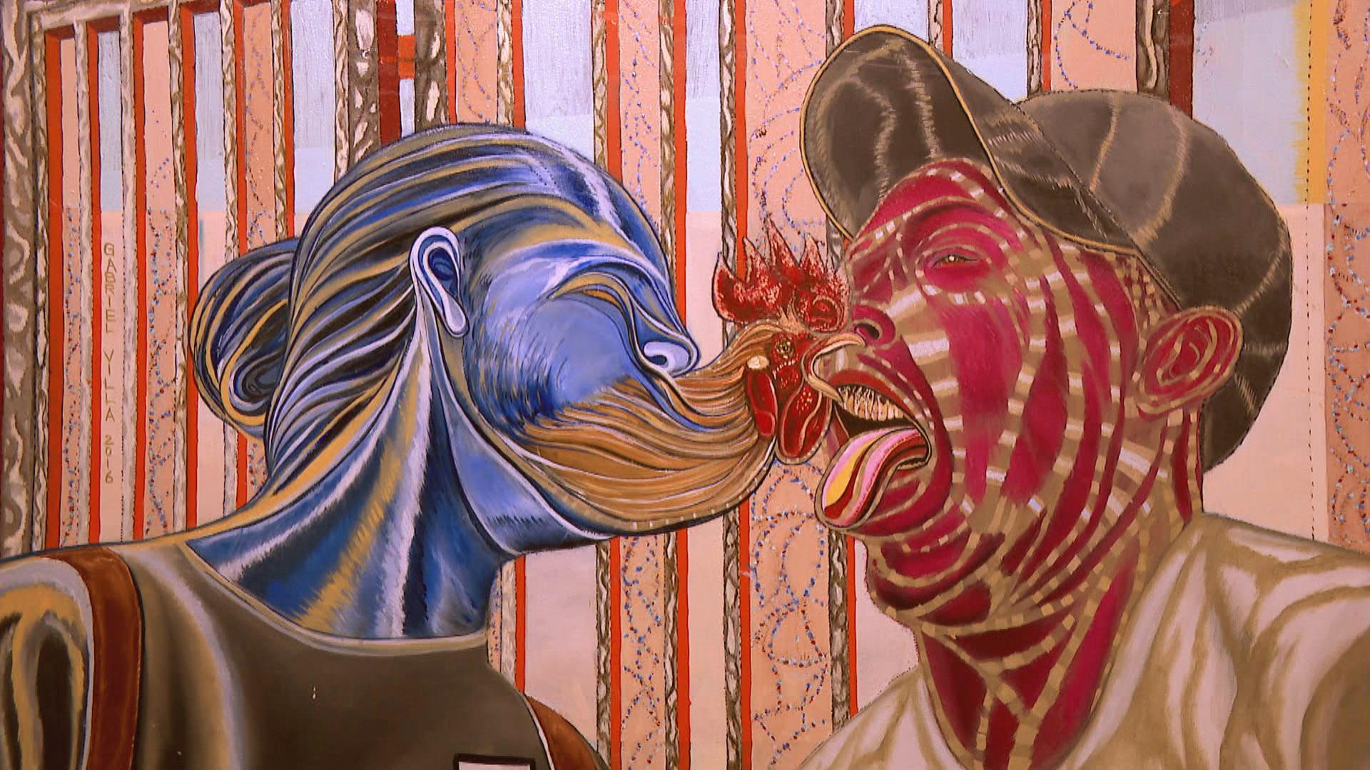 Detail of a painting by artist Gabriel Villa. (WTTW News)