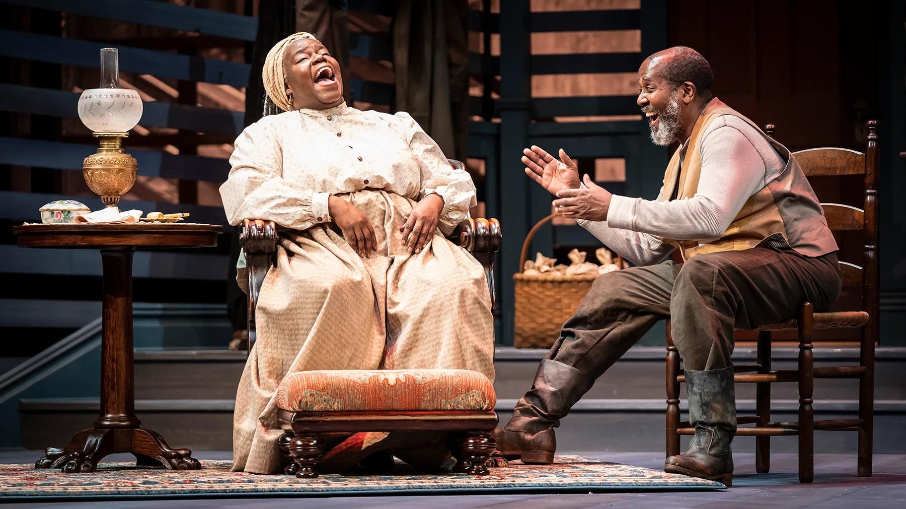Lisa Gaye Dixon (Aunt Ester) and James A. Williams (Solly Two Kings) in August Wilson’s “Gem of the Ocean” at the Goodman Theatre. (Liz Lauren photo) 
