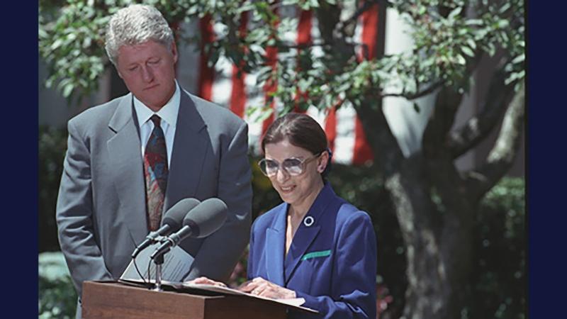 President Bill Clinton and Ruth Bader Ginsburg.