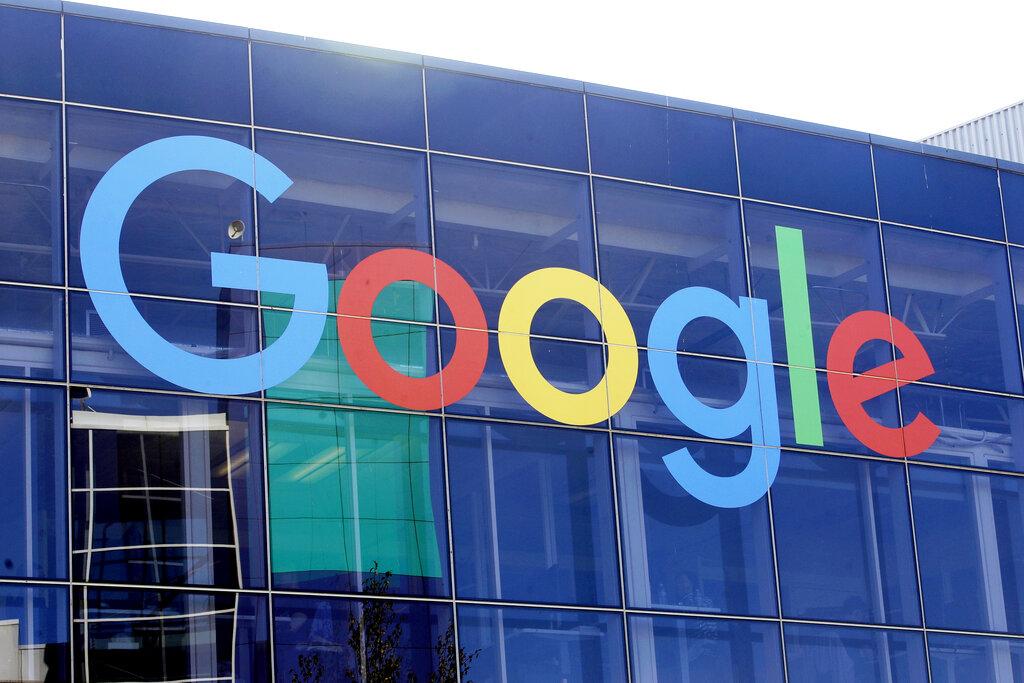 In this Sept. 24, 2019, file photo a sign is shown on a Google building at their campus in Mountain View, Calif. (AP Photo / Jeff Chiu, File)