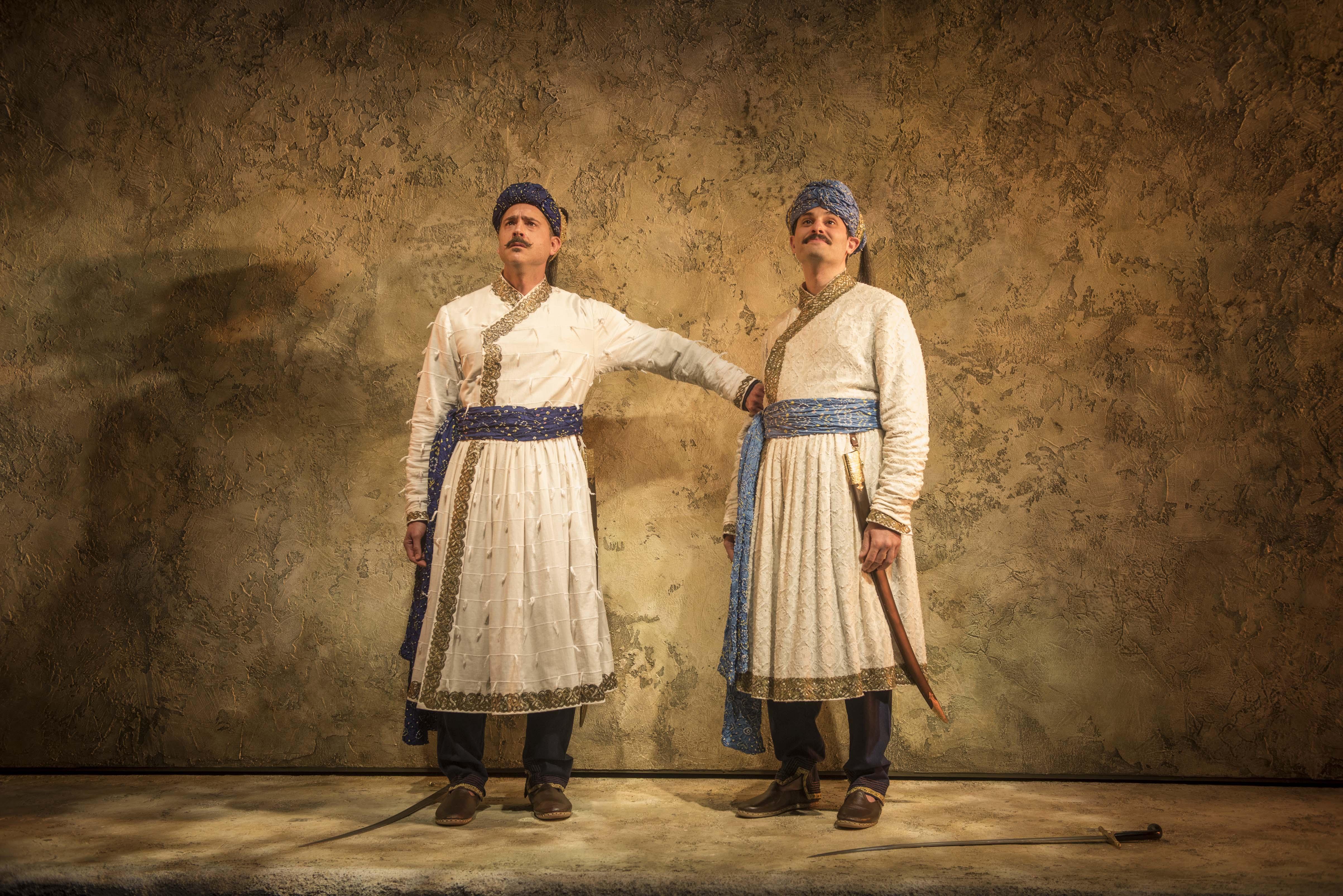 Omar Metwally and Arian Moayed in Steppenwolf’s Chicago premiere of “Guards at the Taj” by Rajiv Joseph. (Photo by Michael Brosilow)