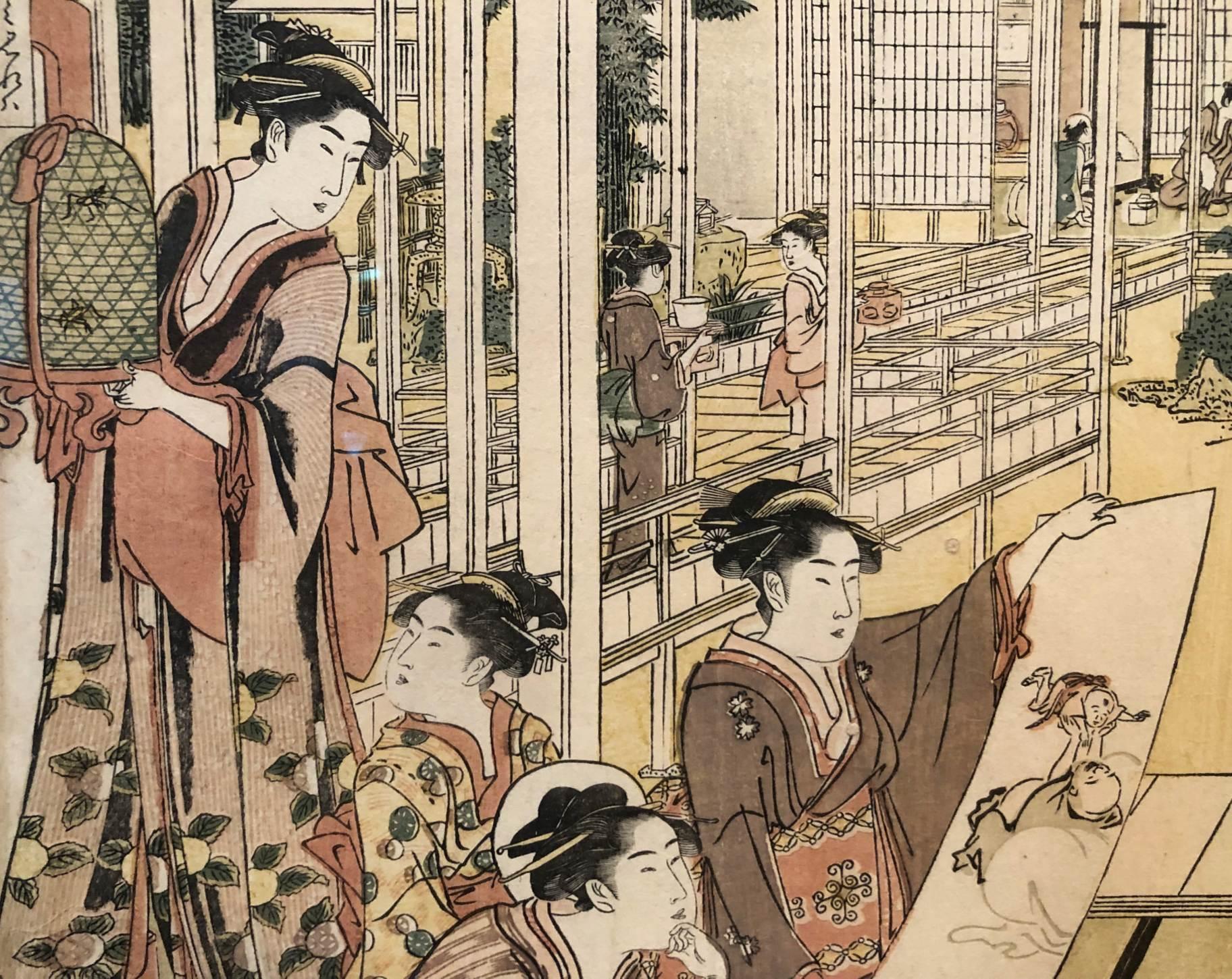 Artwork on display in “Hokusai and Ukiyo-e: The Floating World” at the Cleve Carney Museum of Art. (Marc Vitali / WTTW News)