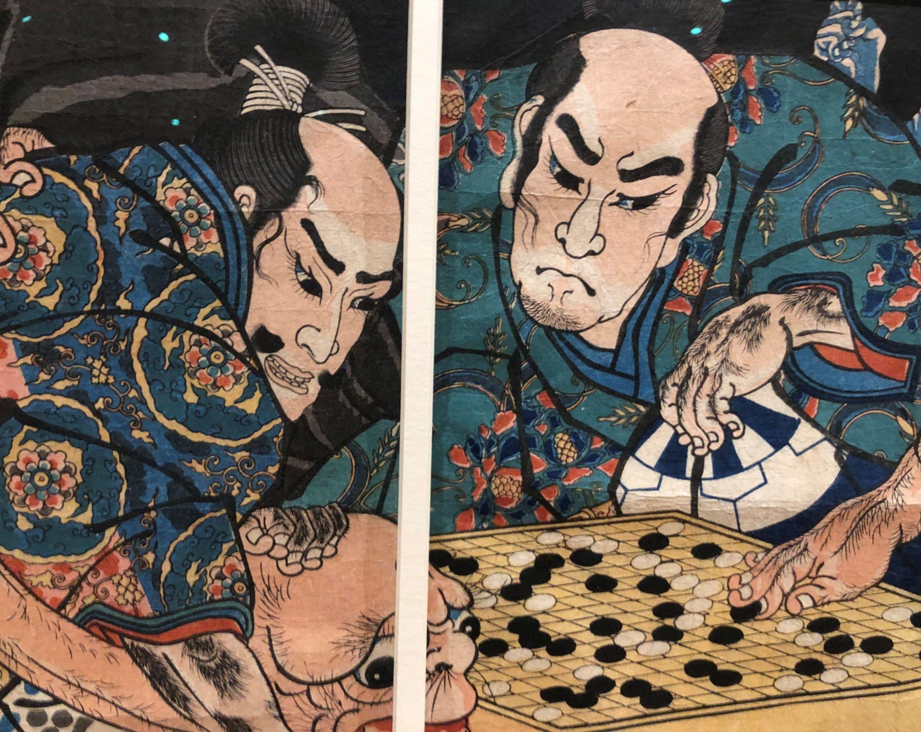 Artwork on display in “Hokusai and Ukiyo-e: The Floating World” at the Cleve Carney Museum of Art. (Marc Vitali / WTTW News)