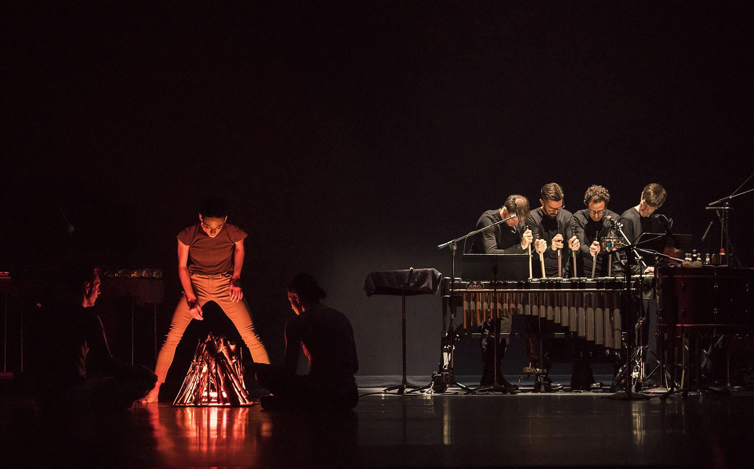 Hubbard Street Dance Chicago in “There Was Nothing” by Movement Art Is (Jon Boogz and Lil Buck) accompanied by Third Coast Percussion. (Photo by Todd Rosenberg)