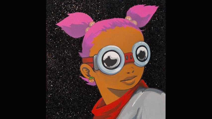 Hebru Brantley, “Girl with Red Scarf” (Courtesy of The Other Art Fair)