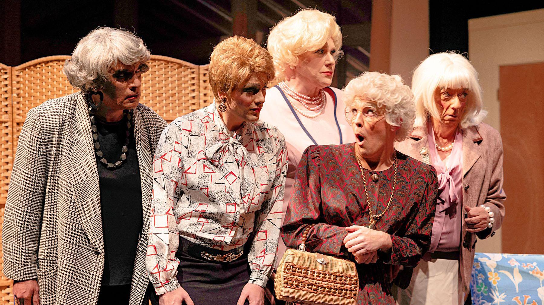 “The Golden Girls Meet the Skooby Don’t Gang: The Mystery of the Haunted Bush” from Hell in a Handbag Productions runs through Nov. 3. (Credit: Rick Aguilar Studios)