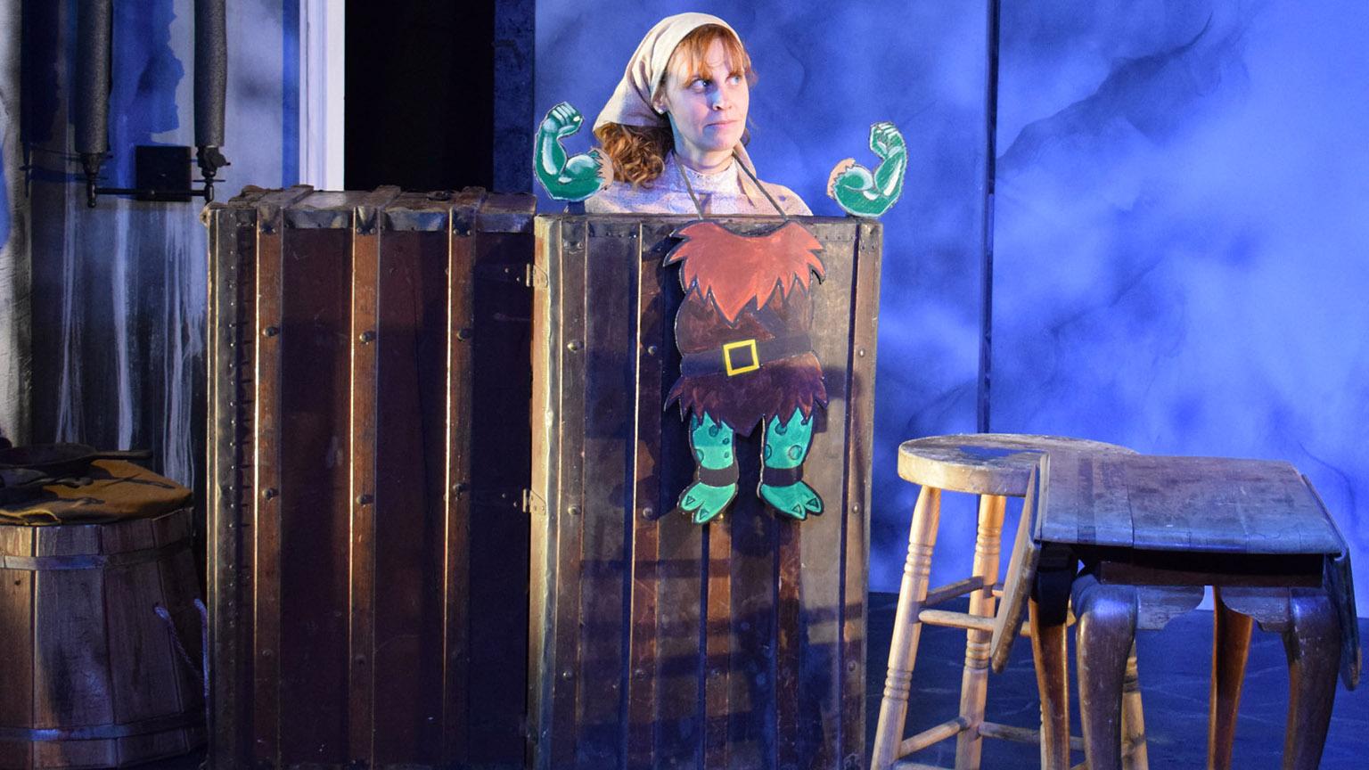 Nicole Bloomsmith in Strawdog Theatre Company’s world premiere of “Hershel and the Hanukkah Goblins.” (Photo by Collin Quinn Ric)