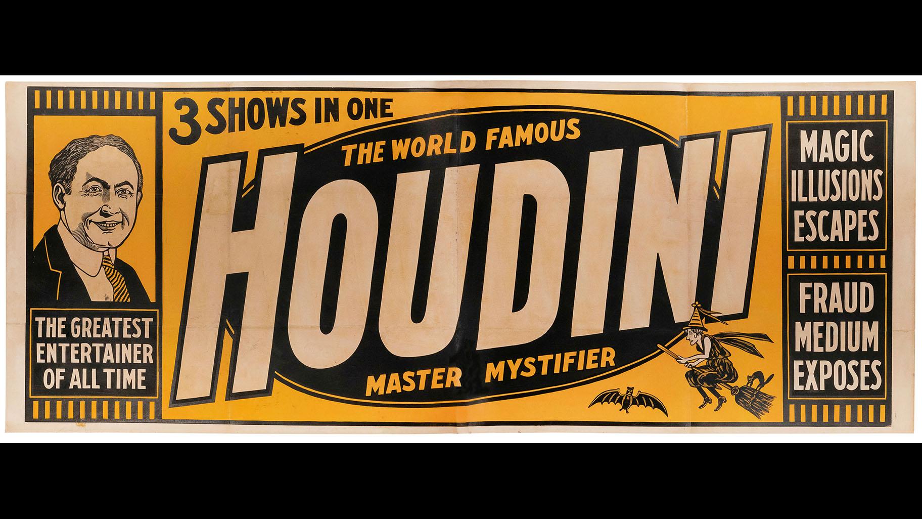 A poster from Harry Houdini’s final tour in 1926. (Credit: Potter & Potter Auctions)