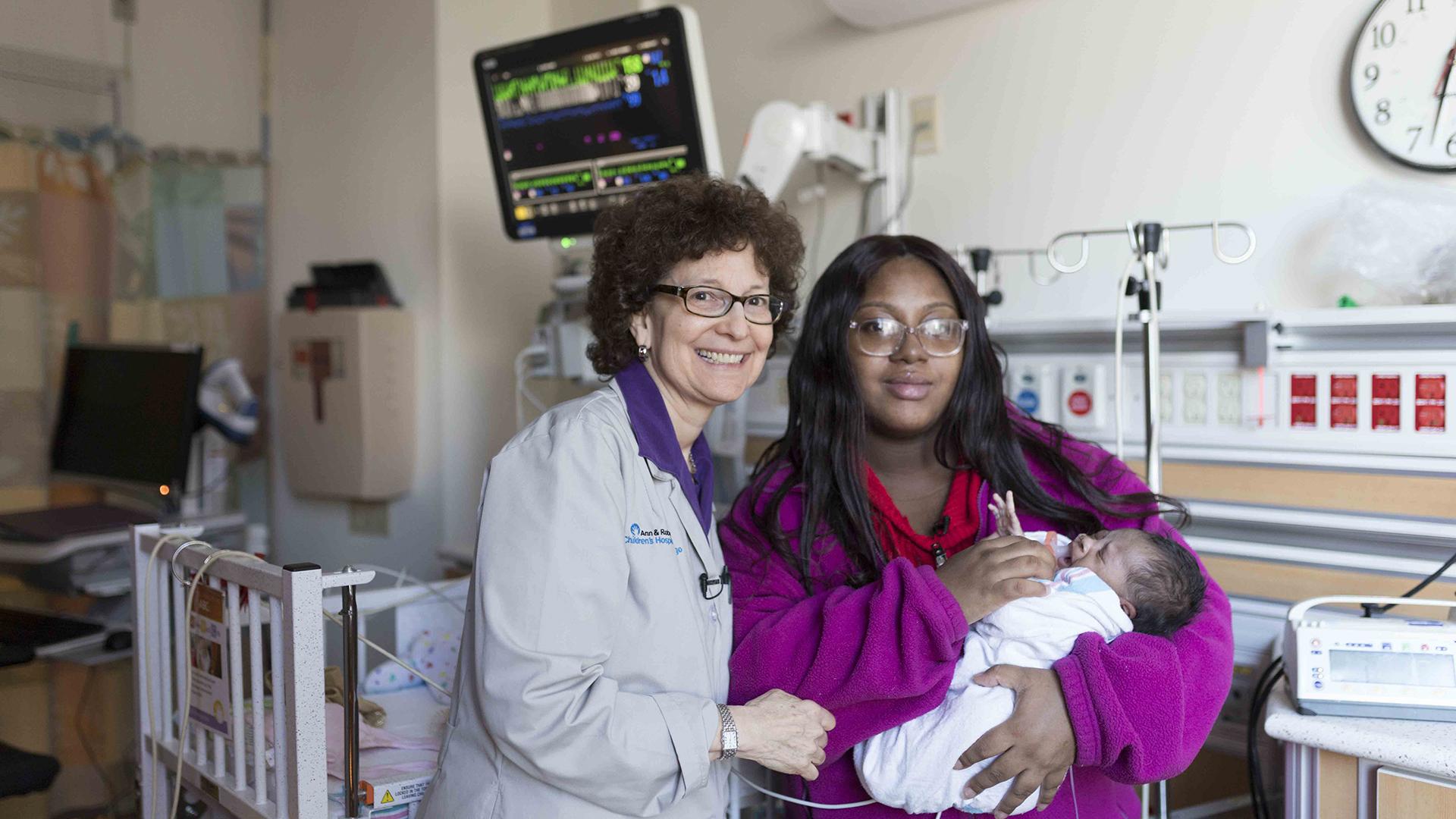 Dr. Amy Paller, left, and Taschana Taylor with her daughter, Grace, who participated in the Northwestern University study. (Courtesy of Northwestern University)