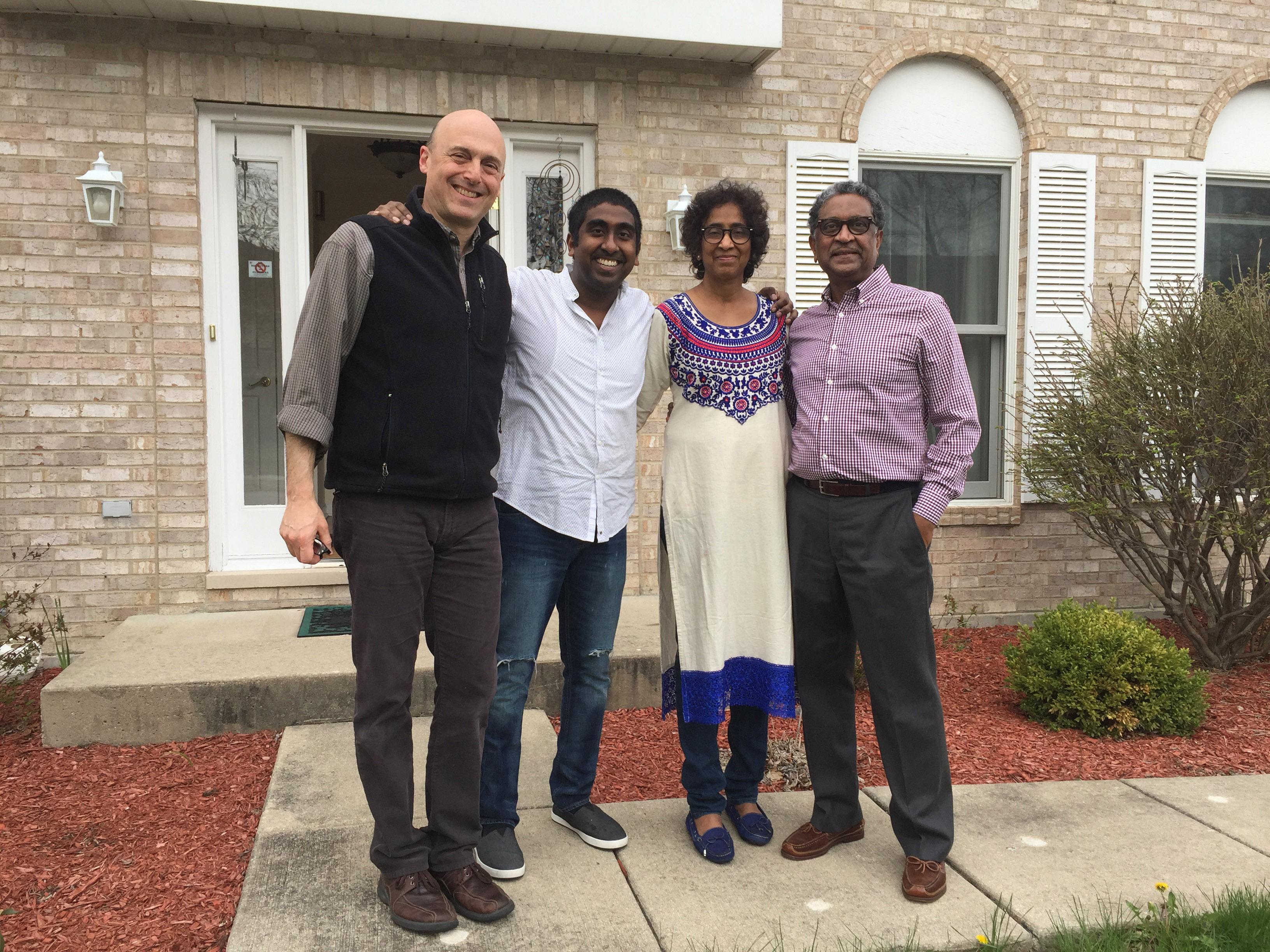 Jay Shefsky with the Bagewadi family. (Chicago Tonight)