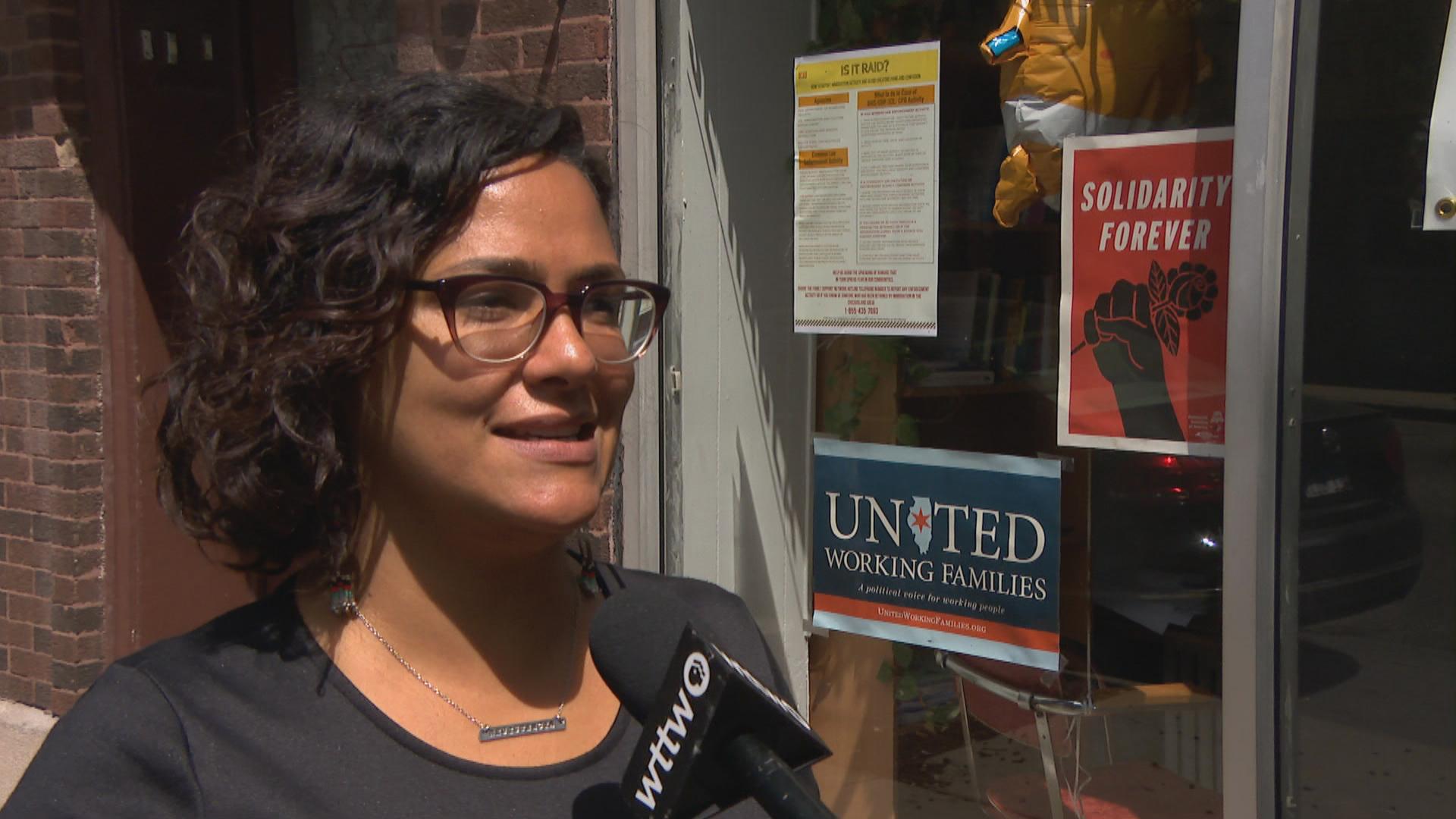 Ald. Rossana Rodriguez Sanchez, 33rd Ward, speaks to WTTW News.