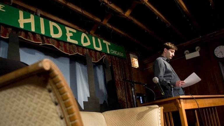 Mark Bazer on the set of "The Interview Show" at the Hideout.