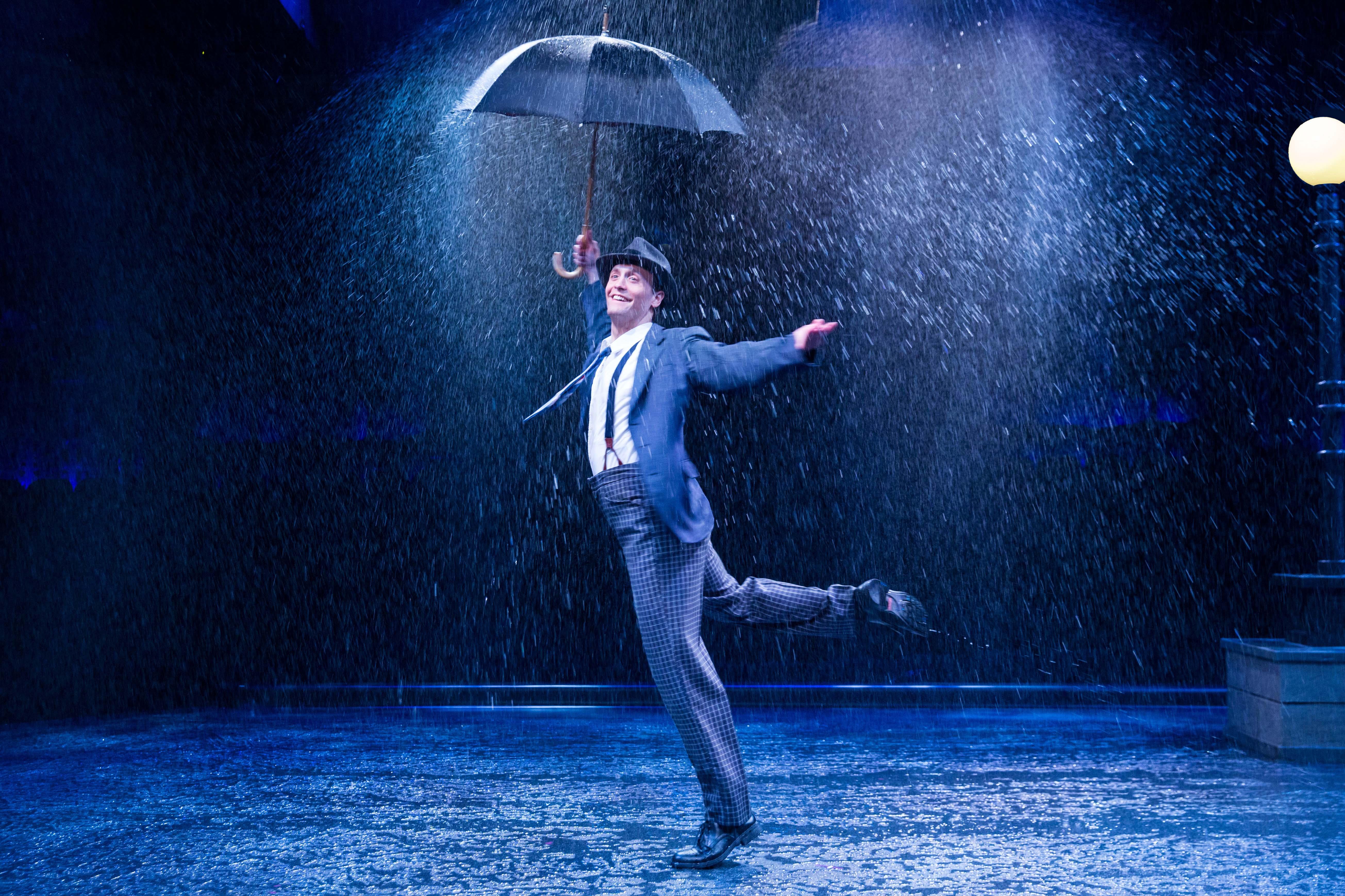 Danny Gardner as Don Lockwood in “Singin’ in the Rain” (Courtesy of Justin Barbin) 