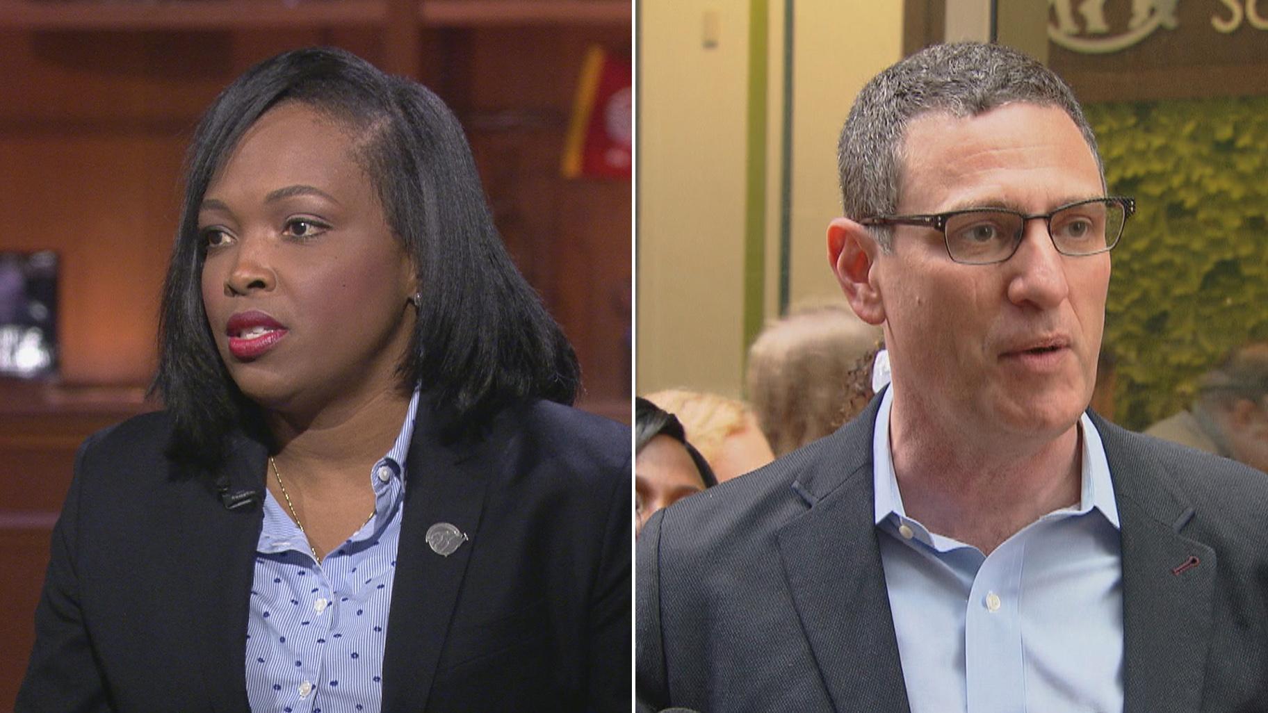 File photos of Chicago Public Schools CEO Janice Jackson, left, and Chicago Teachers Union President Jesse Sharkey. (WTTW News)