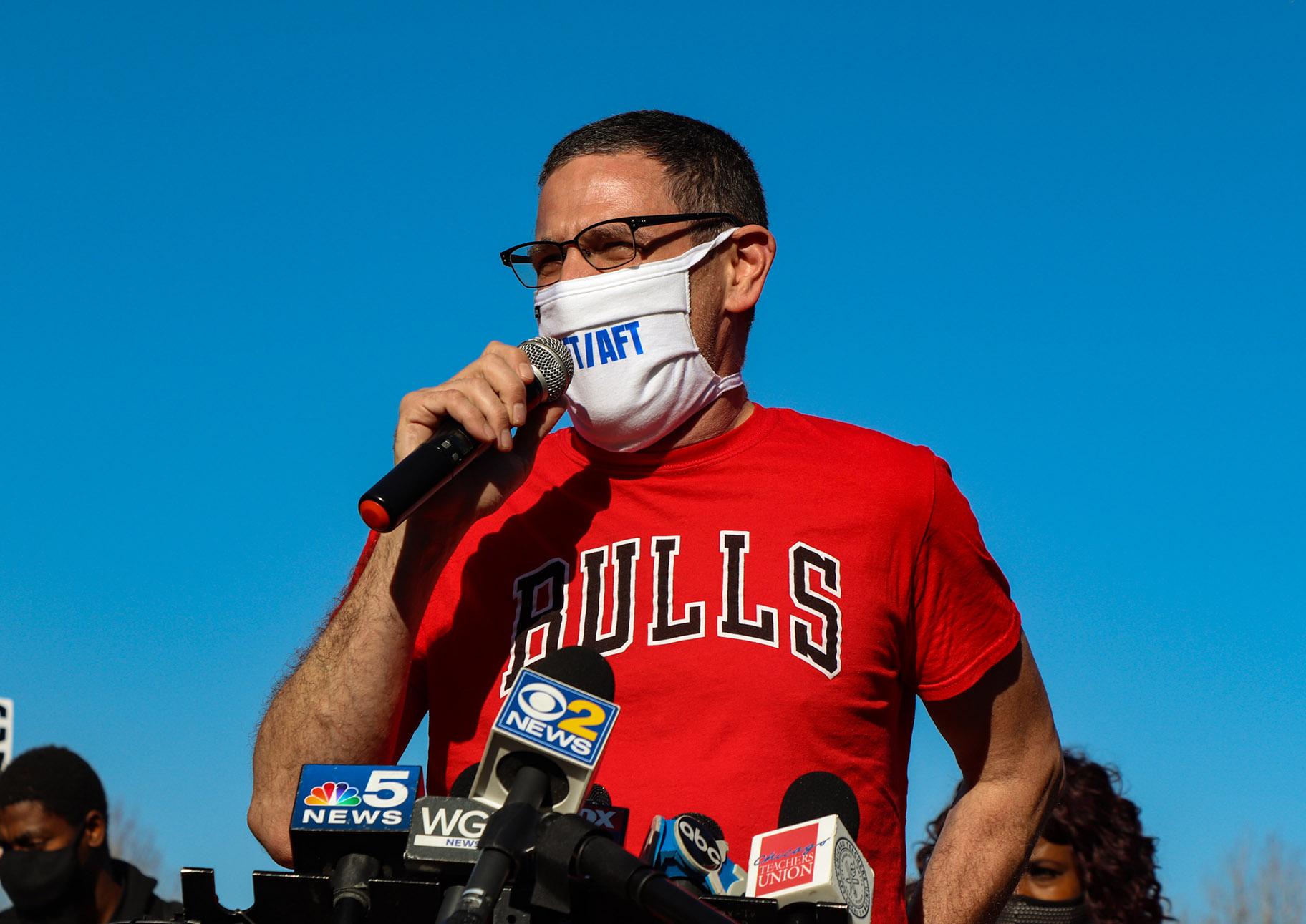 Chicago Teachers Union President Jesse Sharkey (Grace Del Vecchio / WTTW News)