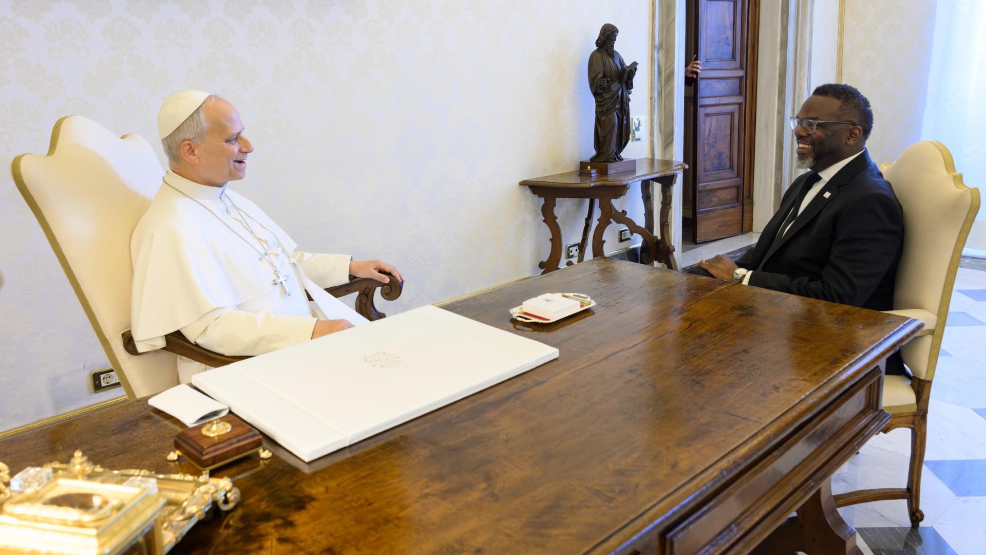Chicago Mayor Brandon Johnson meets with Pope Leo XIV on May 28, 2026. (Credit: Vatican News)