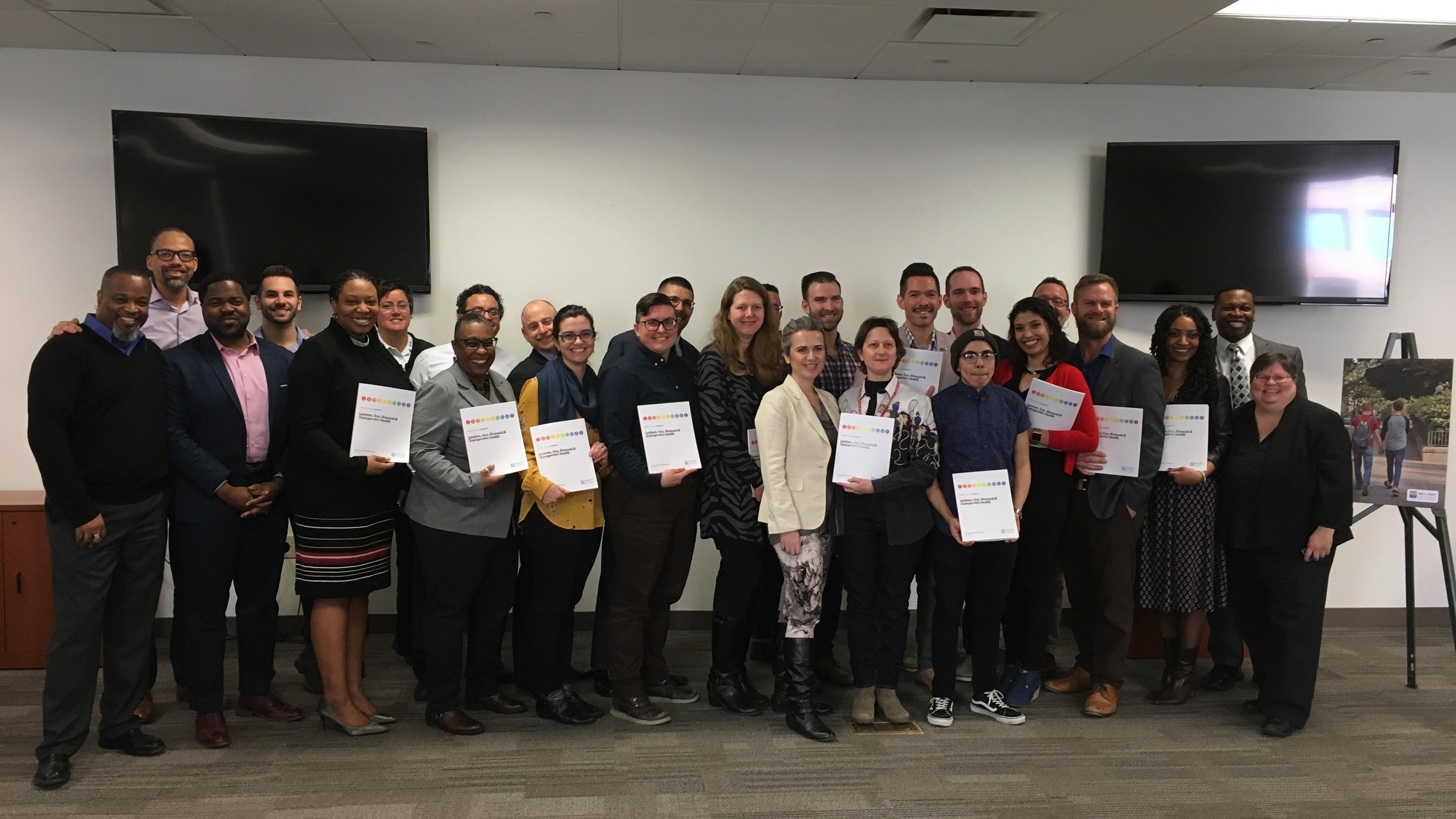 Chicago Department of Public Health officials and community groups gathered Friday to discuss a new report by CDPH on lesbian, gay, bisexual and transgender health. (Kristen Thometz / Chicago Tonight)