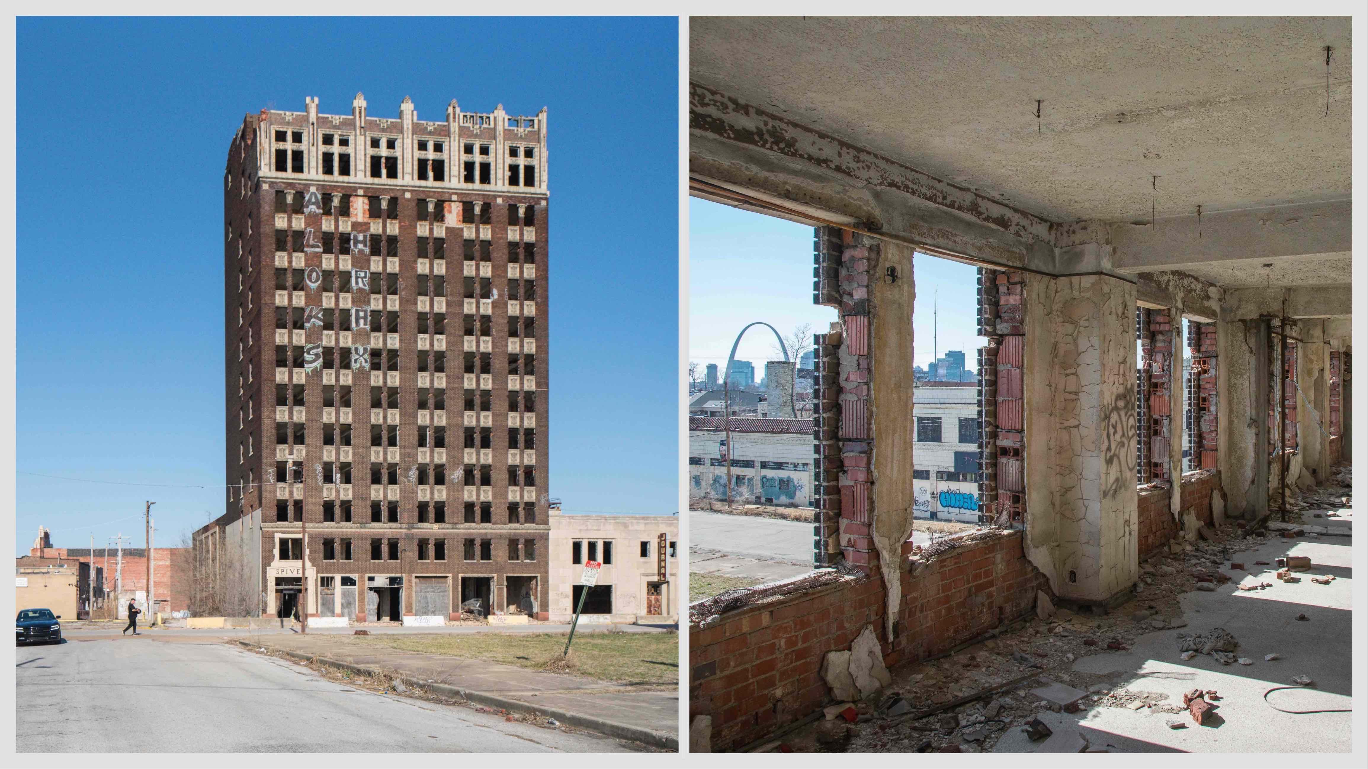 The Spivey Building, exterior and interior. (Paul Morgan / Landmarks Illinois)