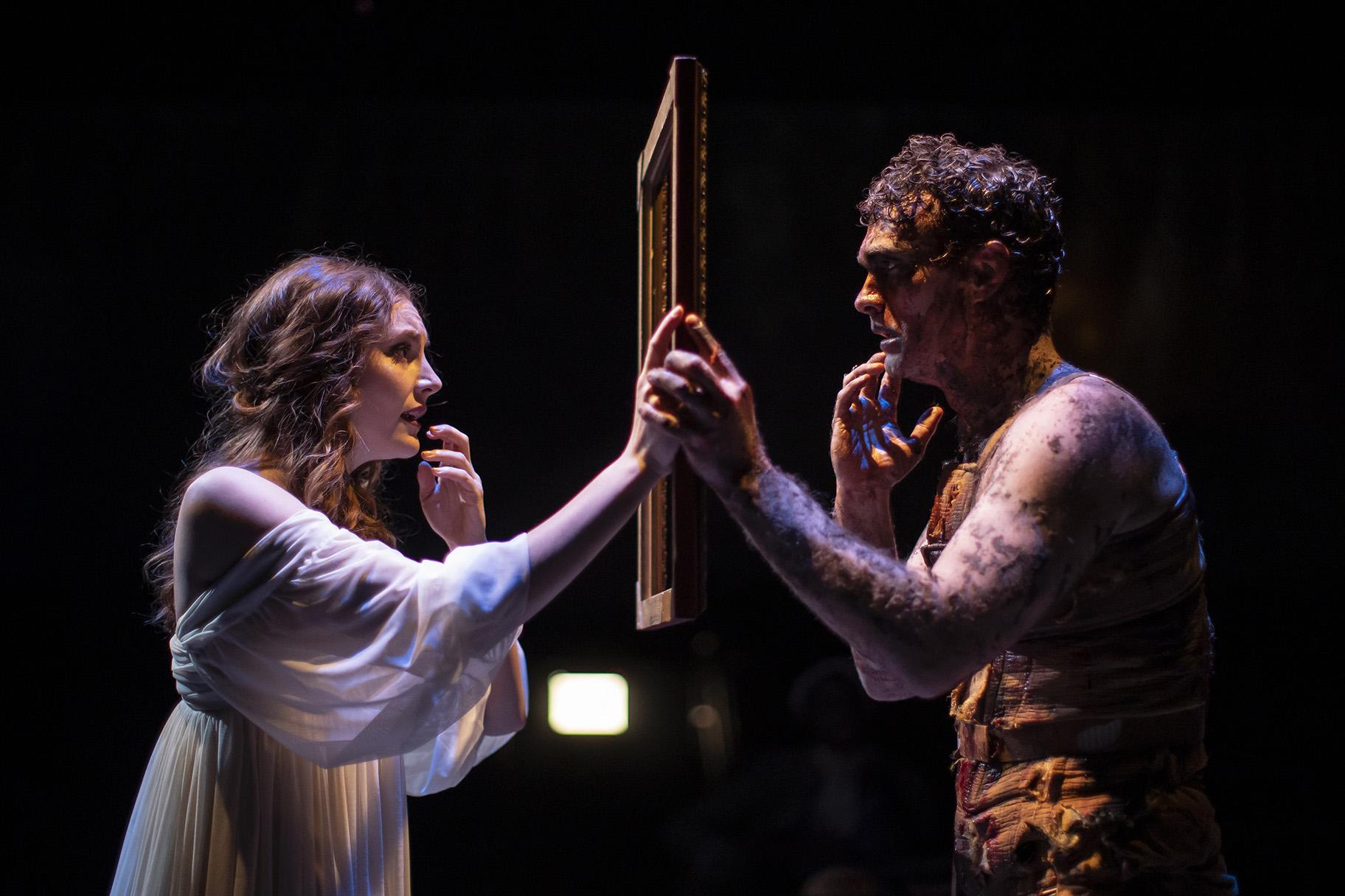 Cordelia Dewdney and Keith Gallagher in “Frankenstein.” (Photo by Liz Lauren)