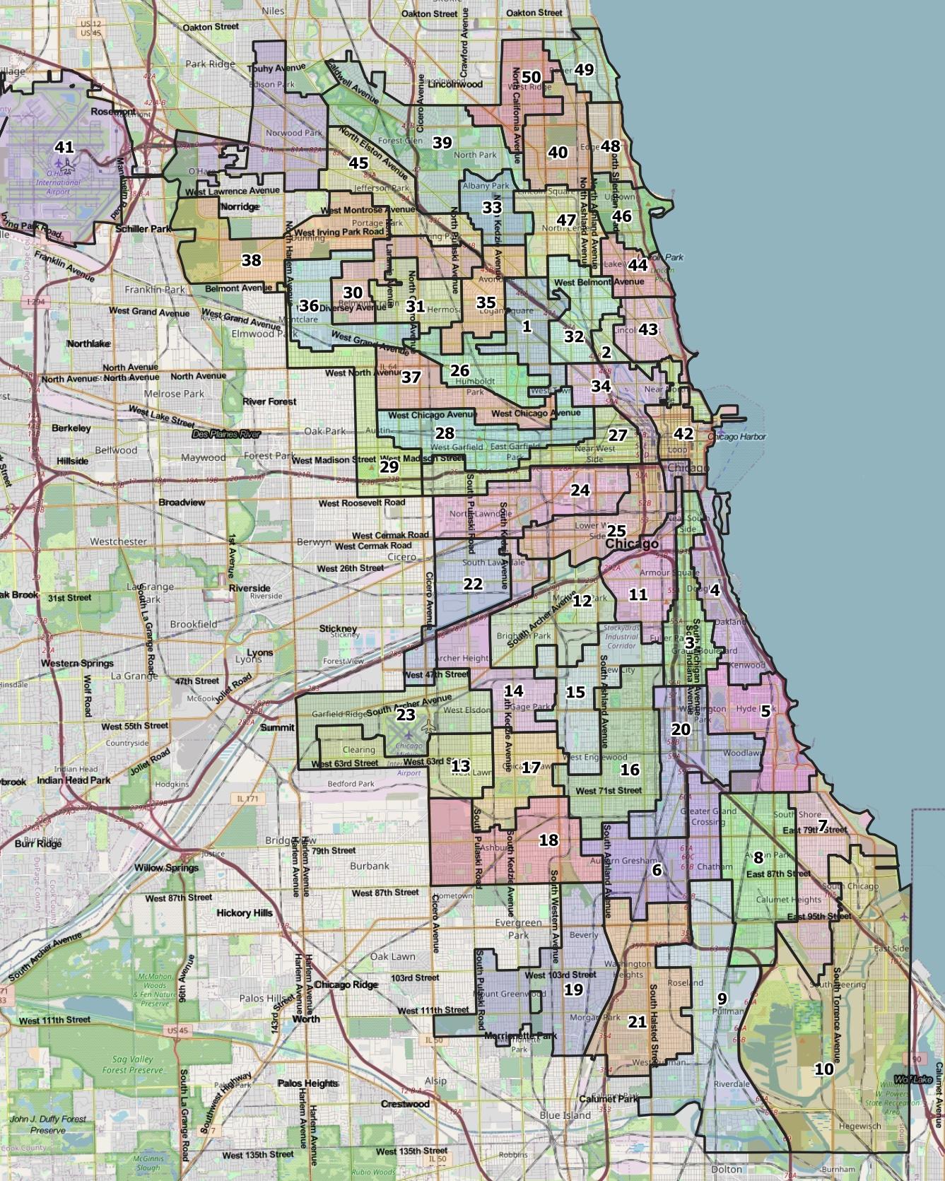A proposed Chicago Ward Map from the Chicago City Council's Latino Caucus. [Provided]