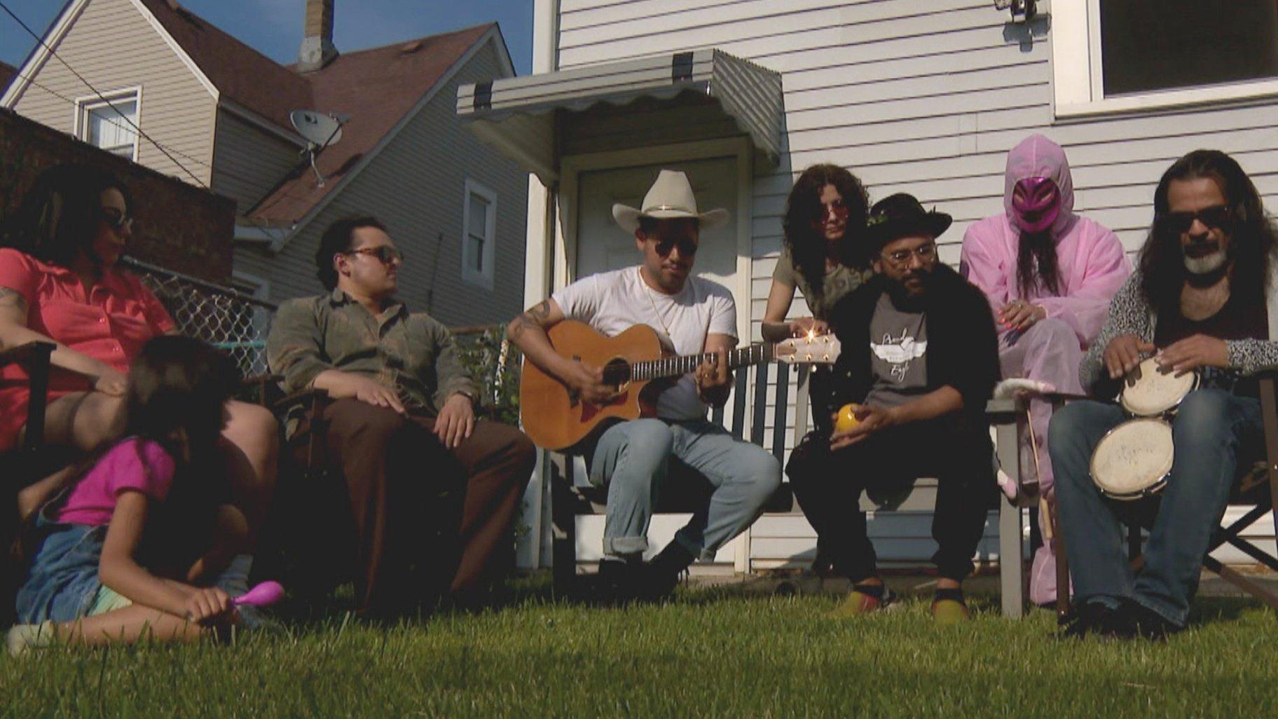 Artists associated with the No Sé Discos record label perform in Brighton Park. (WTTW News)