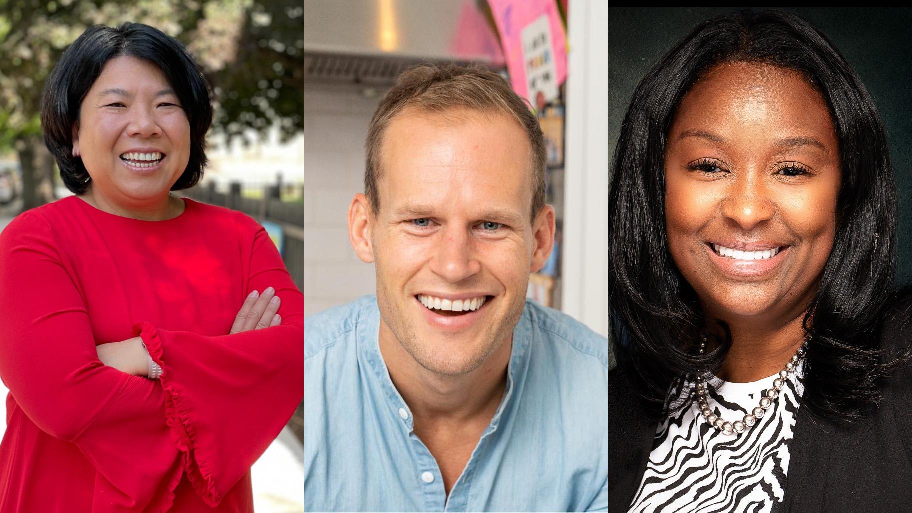 Incumbents appointed by Mayor Lightfoot face runoff challenges, from left, Ald.
/p
pNicole Lee (11th Ward), Ald. Timmy Knudsen (43rd Ward) and Ald. Monique Scott (24th Ward). 