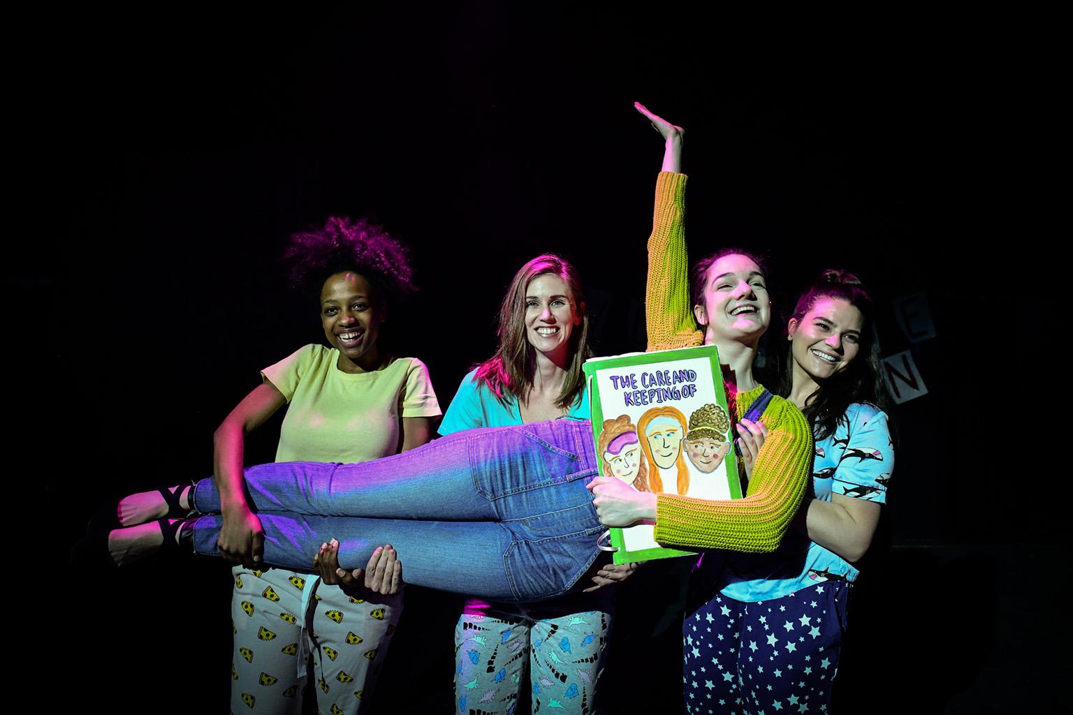 Madeline Lauzon, front, with, from left, Shelby Marie Edwards, Allison Taylor and Ricci Prioletti in “Lucky: A Musical,” part of Underscore Theatre Company’s 5th annual Chicago Musical Theatre Festival. (Photo by Evan Hanover)
