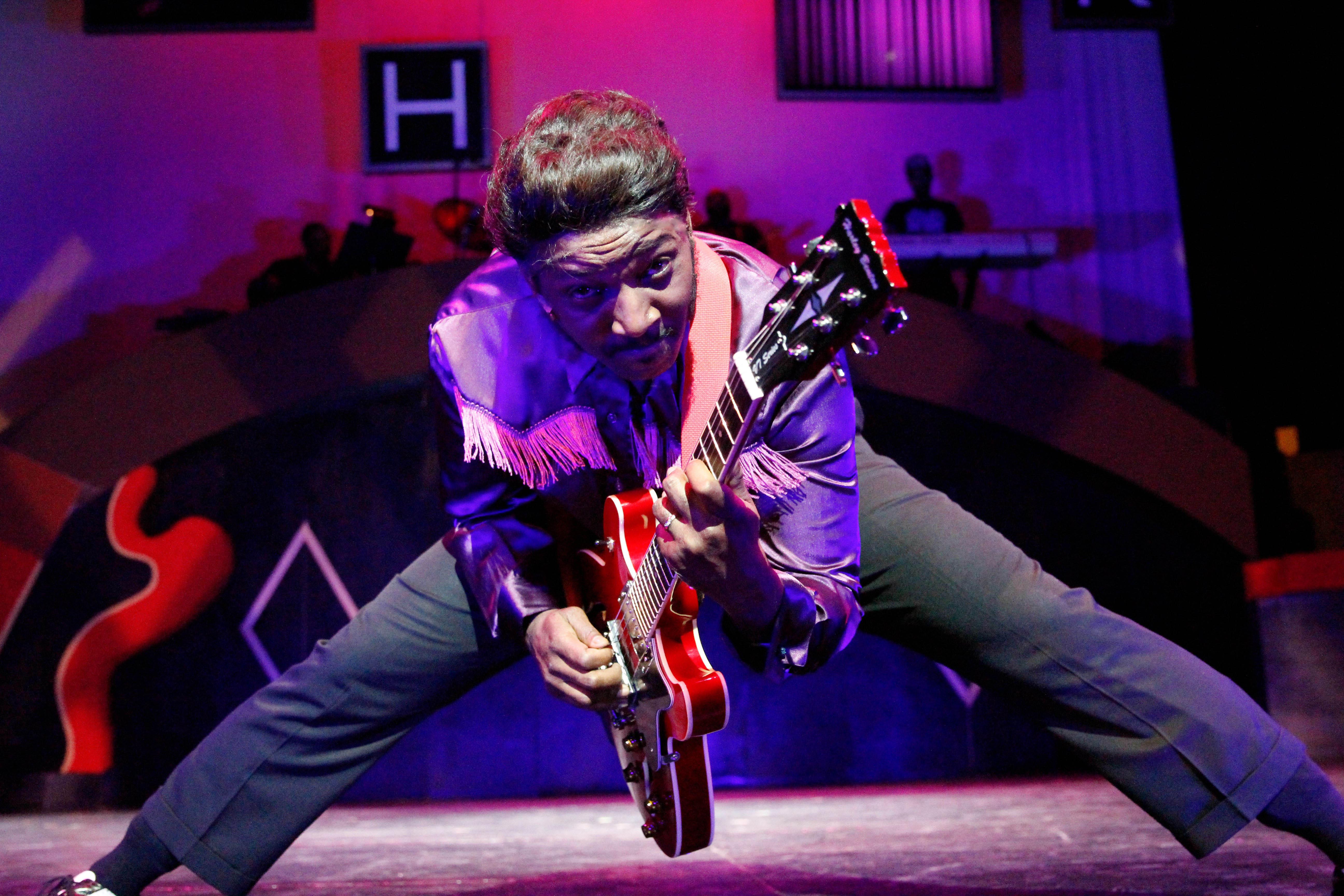 Lyle Miller as Older Chuck Berry in Black Ensemble Theater’s “Hail, Hail Chuck: A Tribute to Chuck Berry.” (Credit: Alan Davis)