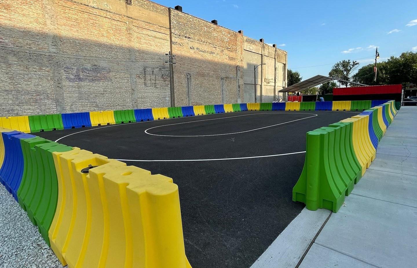 The Garfield Park Rite to Wellness Collaborative transformed a vacant lot at Pulaski Road and Madison Street in to an outdoor roller rink last summer. (Rite to Wellness / Facebook)
