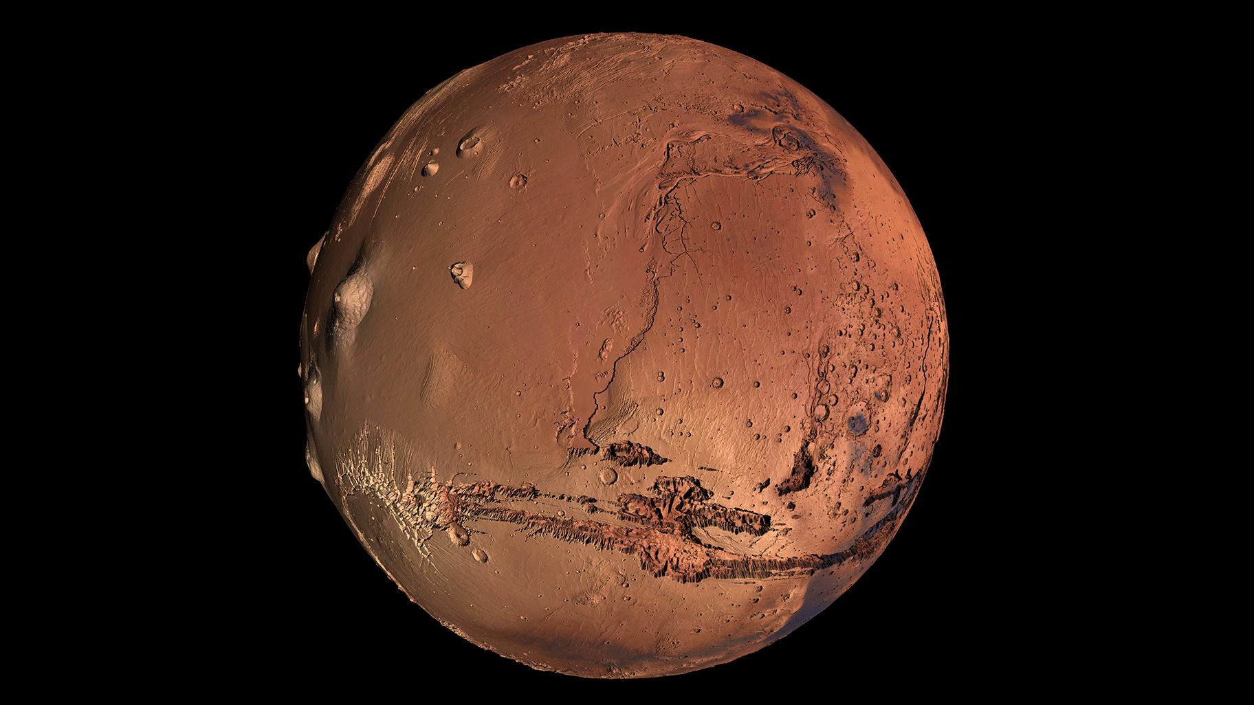 Mars visualization with satellite imagery overlay. (Kevin Gill / Flickr)