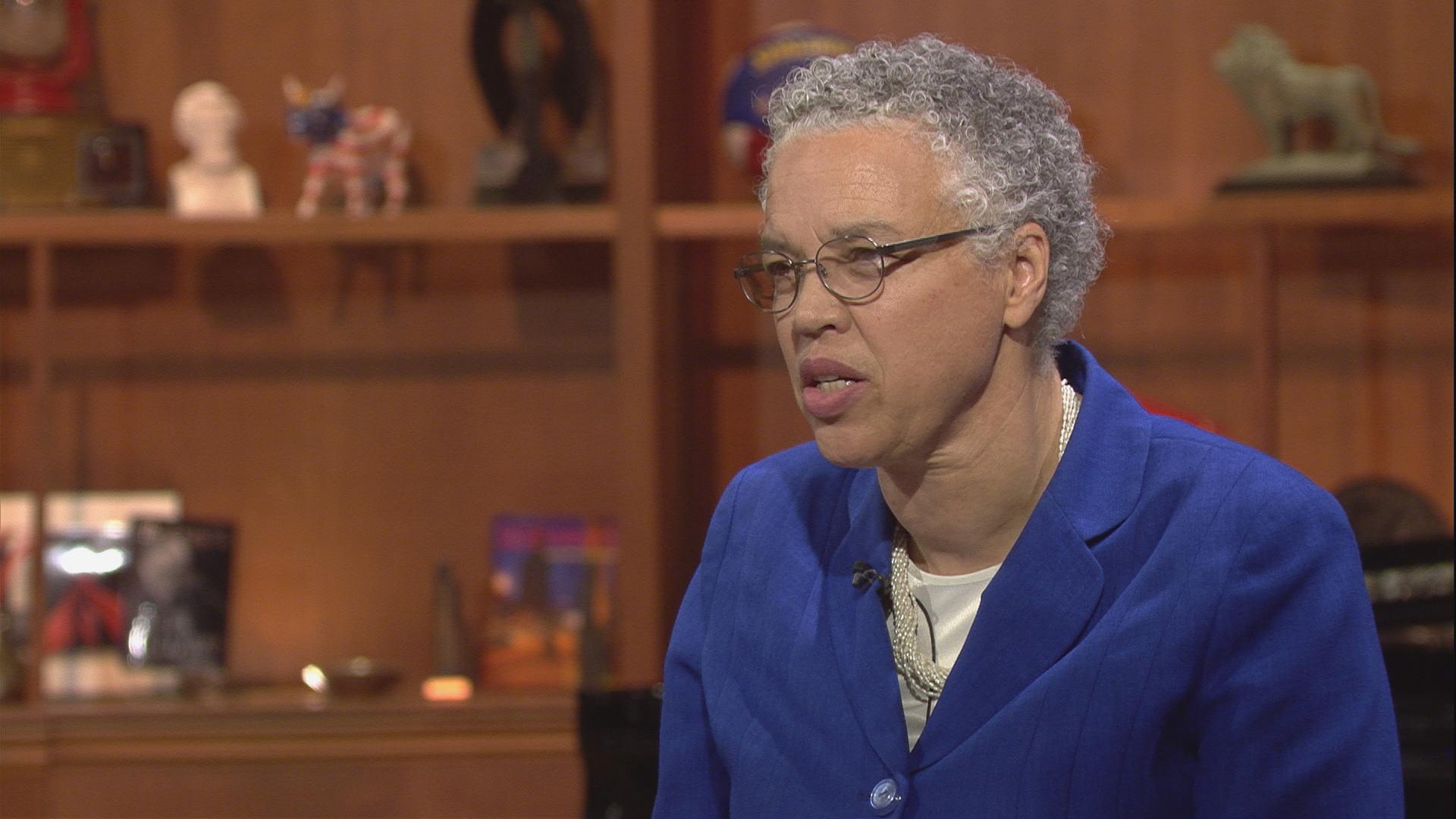Toni Preckwinkle appears on “Chicago Tonight” on Oct. 16, 2017.