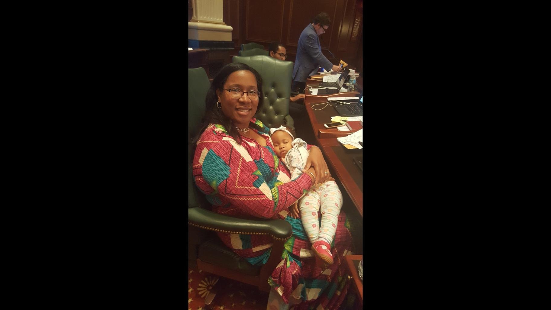 When now-Chicago Treasurer Melissa Conyears-Ervin was a state representative for the 10th District in 2017, her daughter was six months old, and there was nowhere for her to nurse at the Capitol in Springfield. (Courtesy Melissa Conyears-Ervin)