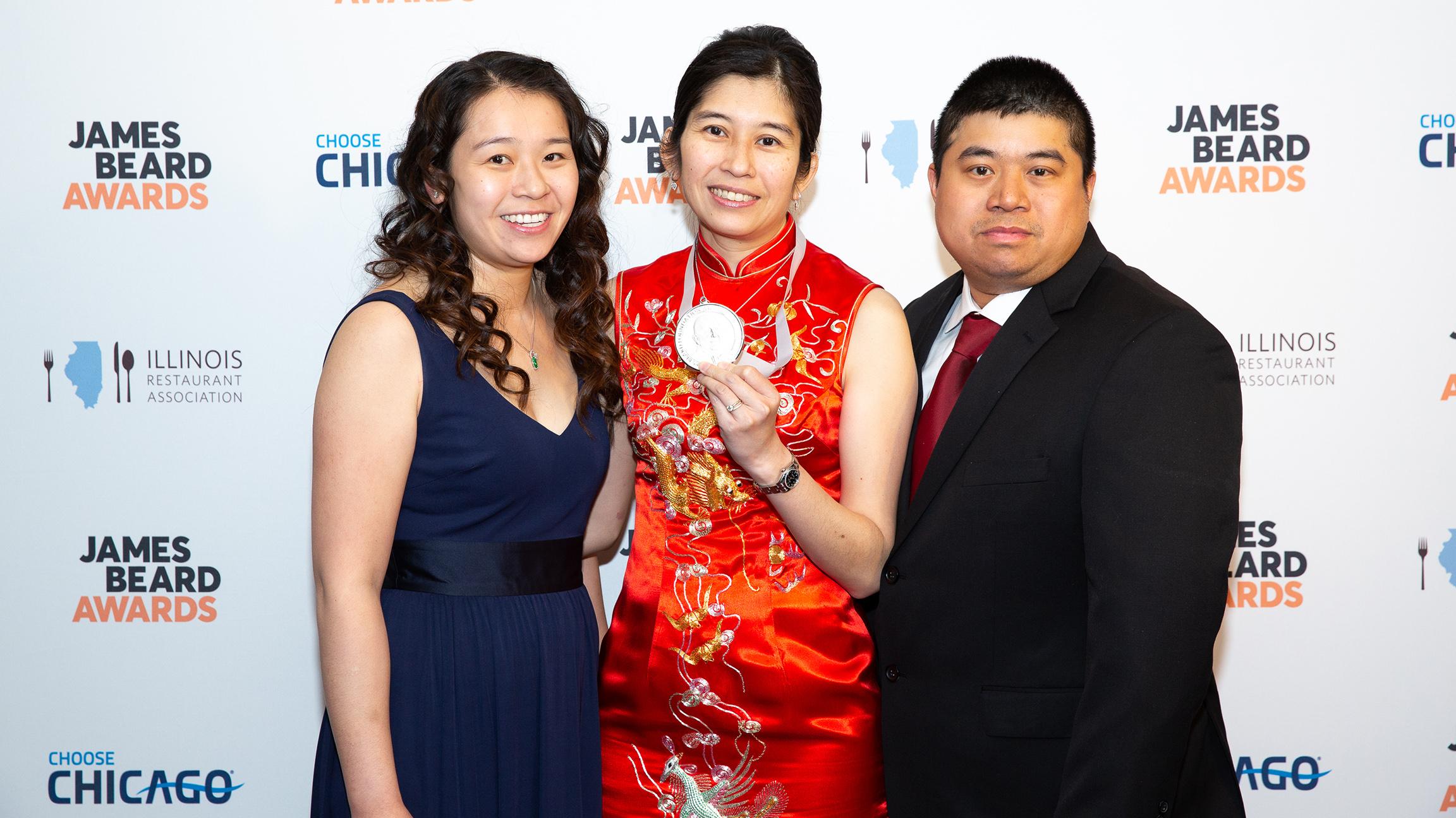 The Cheng family: Laura, left, Kelly and Michael. (Courtesy James Beard Foundation)