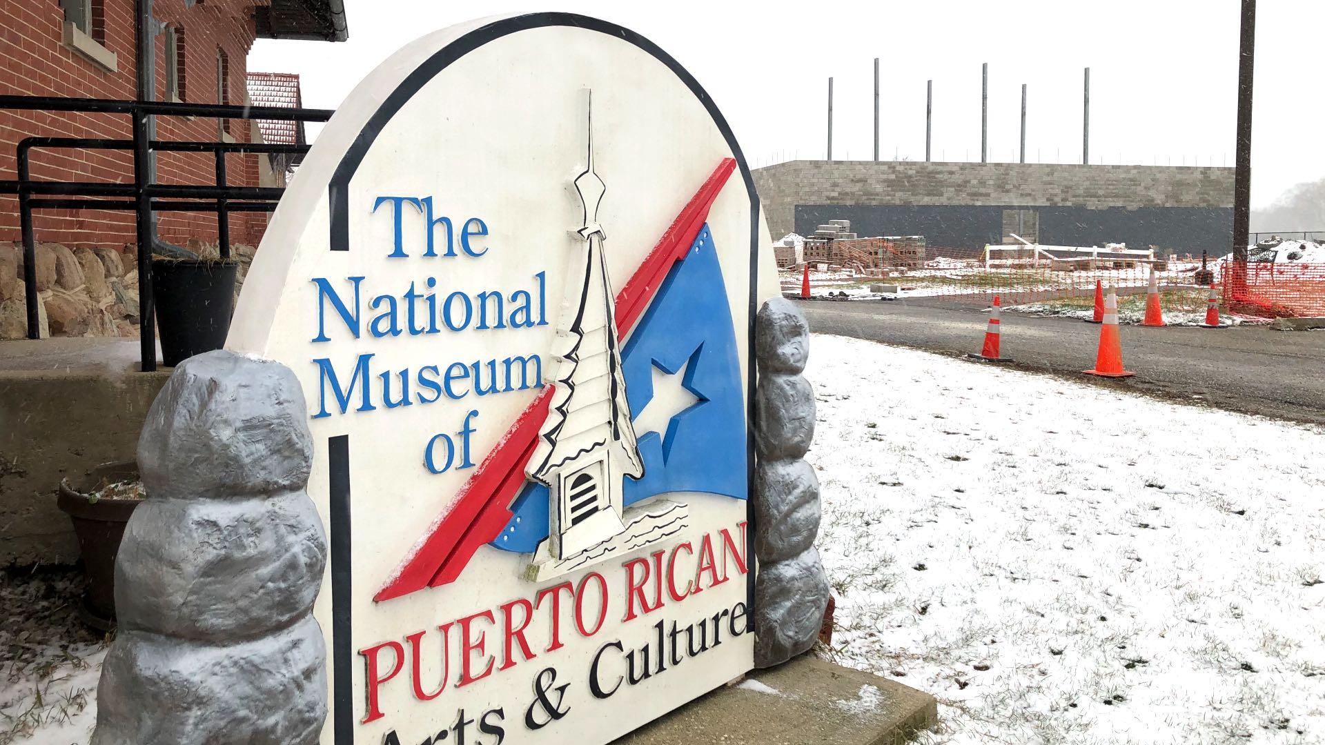 The National Museum of Puerto Rican Arts and Culture leases the Receptory Building and Stable in Humboldt Park for $1 per year. The archive facility seen in rear. (Patty Wetli / WTTW News)