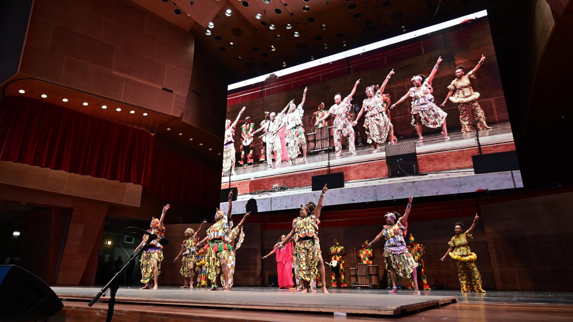 The NAJWA Dance Corps perform as part of “Reclamation: The Spirit of Black Dance in Chicago.” (Credit: Patrick Pyszka) 