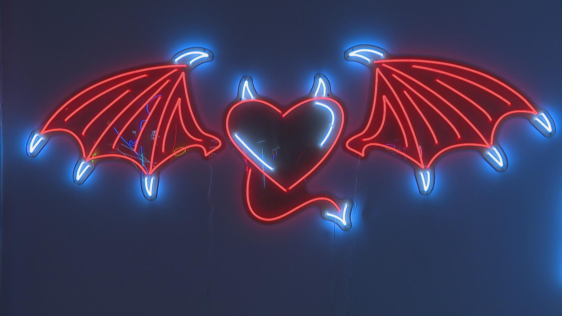 A work of art featured at the Neon and Light Museum. (WTTW News)