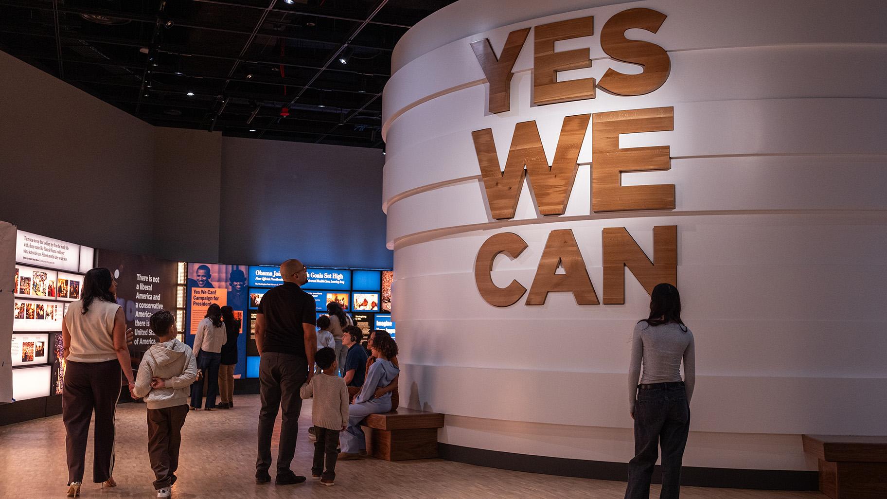 Visitors experience the “Yes We Can” installation at the Obama Presidential Center Museum on March 1, 2026. (The Obama Foundation)