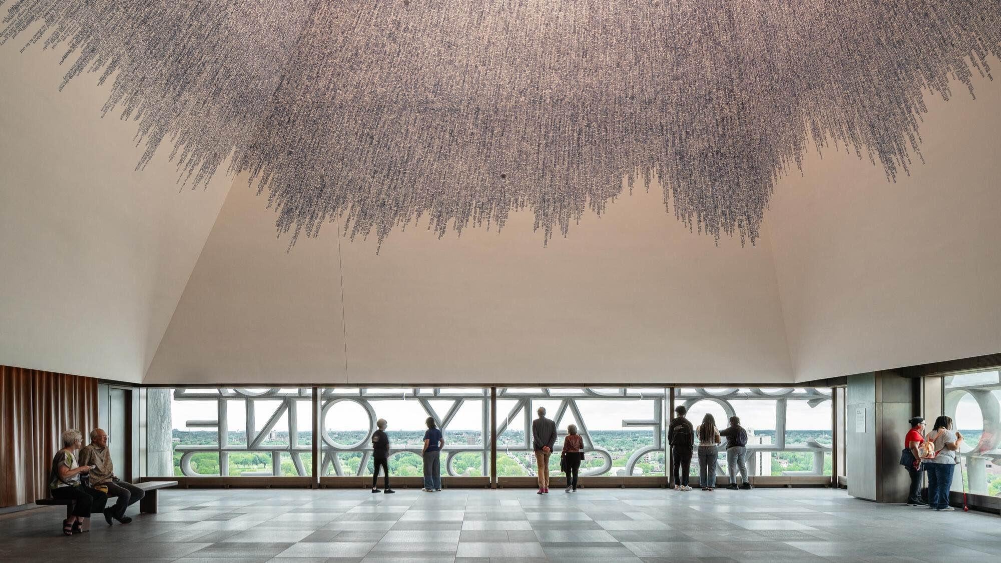 The museum tower’s Sky Room is designed as a contemplative space with a killer view. Access is free and open to the public. (The Obama Foundation)