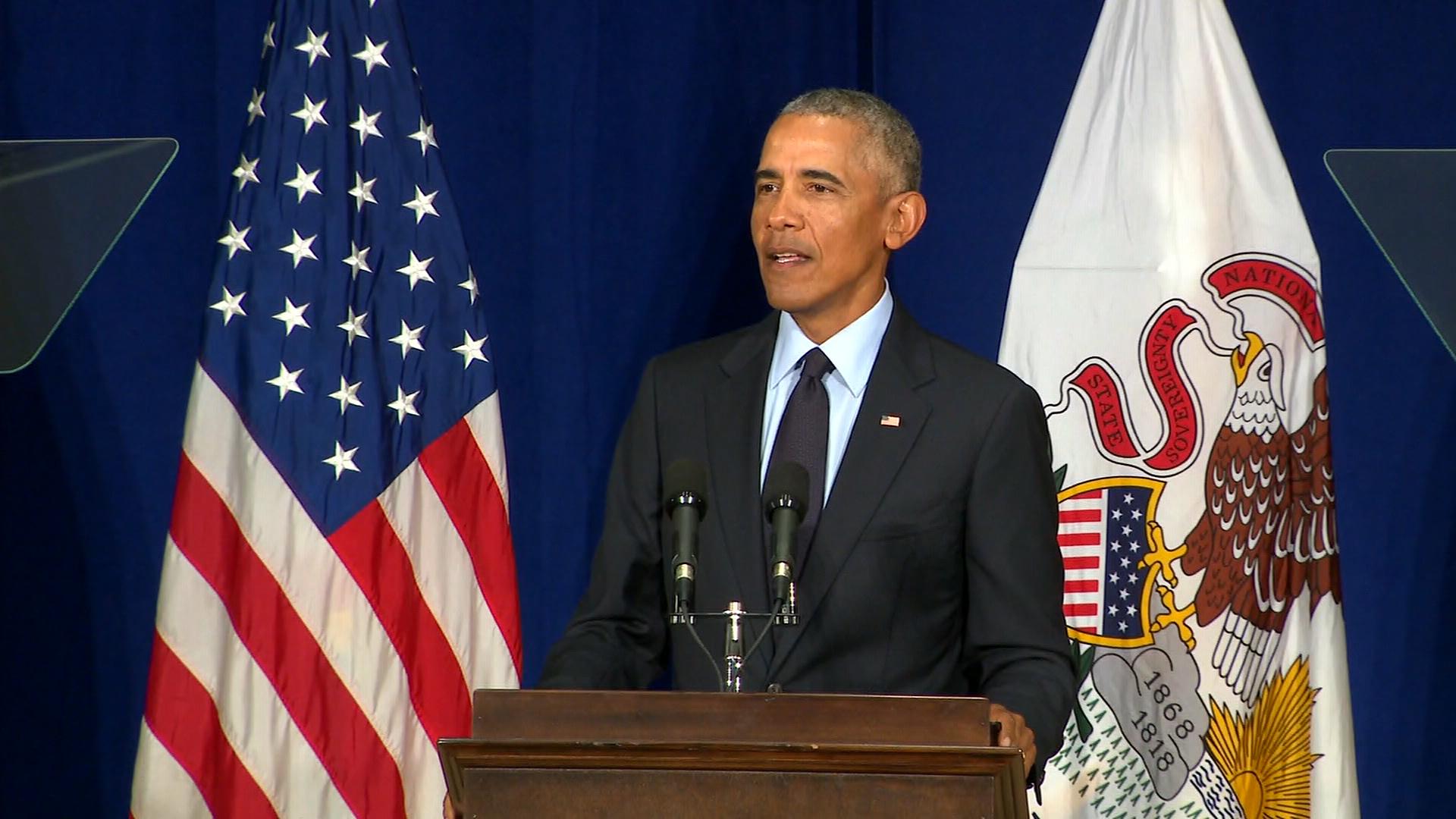 “What happened to the Republican Party?” former President Barack Obama asked during a speech Friday, Sept. 7, 2018 in Urbana, Illinois.