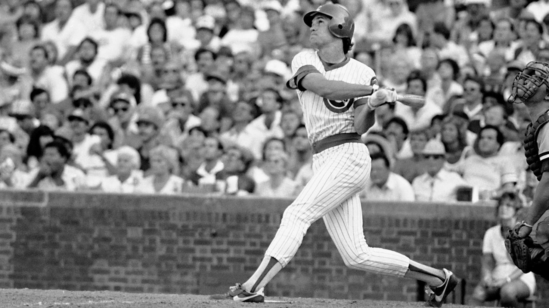 Chicago Cubs ' Ryne Sandberg slugs a triple during Wednesday, Aug. 29, 1984 game against the Cincinnati Reds in Chicago. (AP Photo / Jon Swart,File)