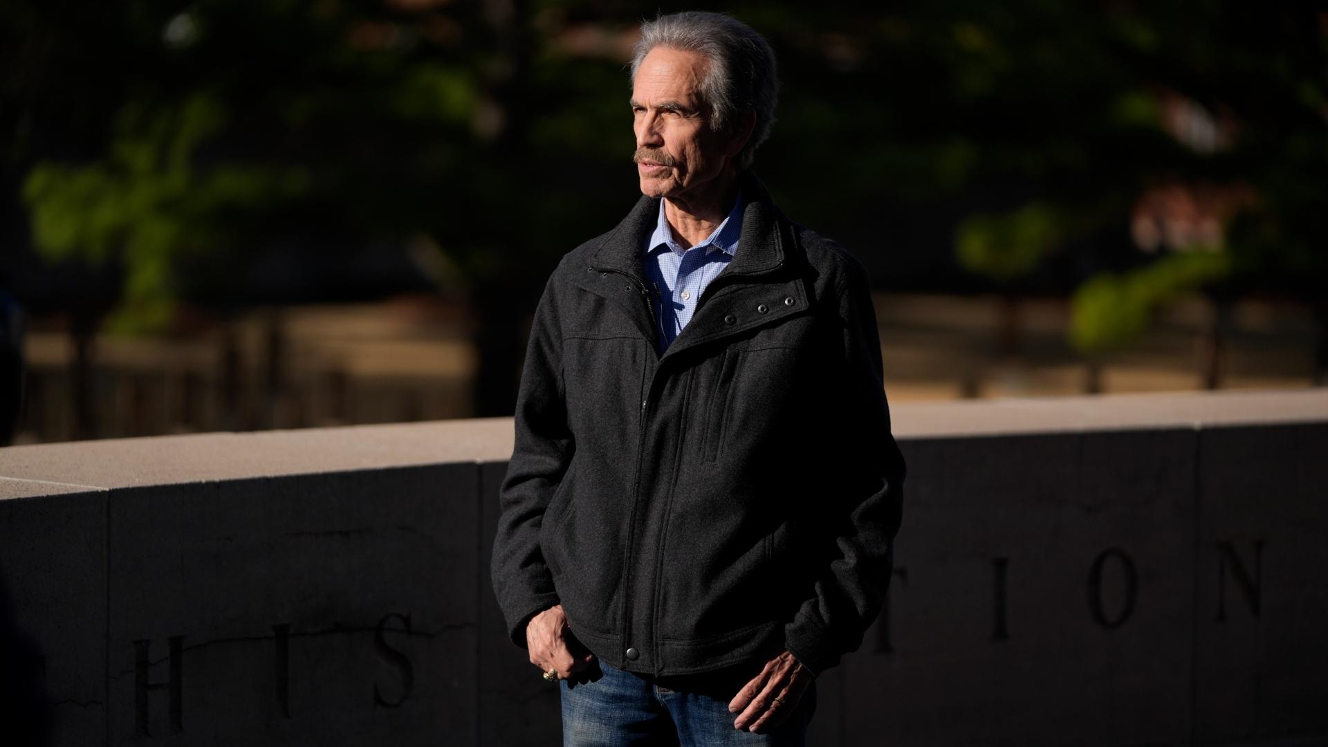 Bombing survivor Dennis Purifoy stands during an interview at the Oklahoma City National Memorial &amp; Museum in Oklahoma City on March 12, 2025. (AP Photo / LM Otero, File)