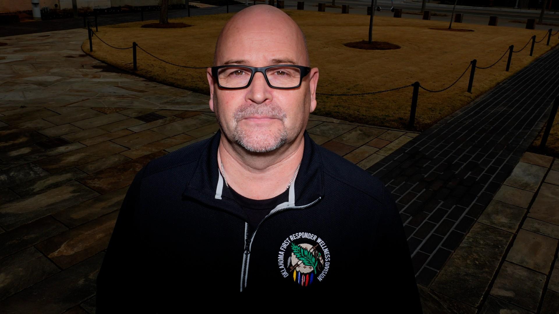 Former Oklahoma City firefighter Chris Fields poses for a photo at the Oklahoma City National Memorial &amp; Museum in Oklahoma City on March 12, 2025. (AP Photo / LM Otero)