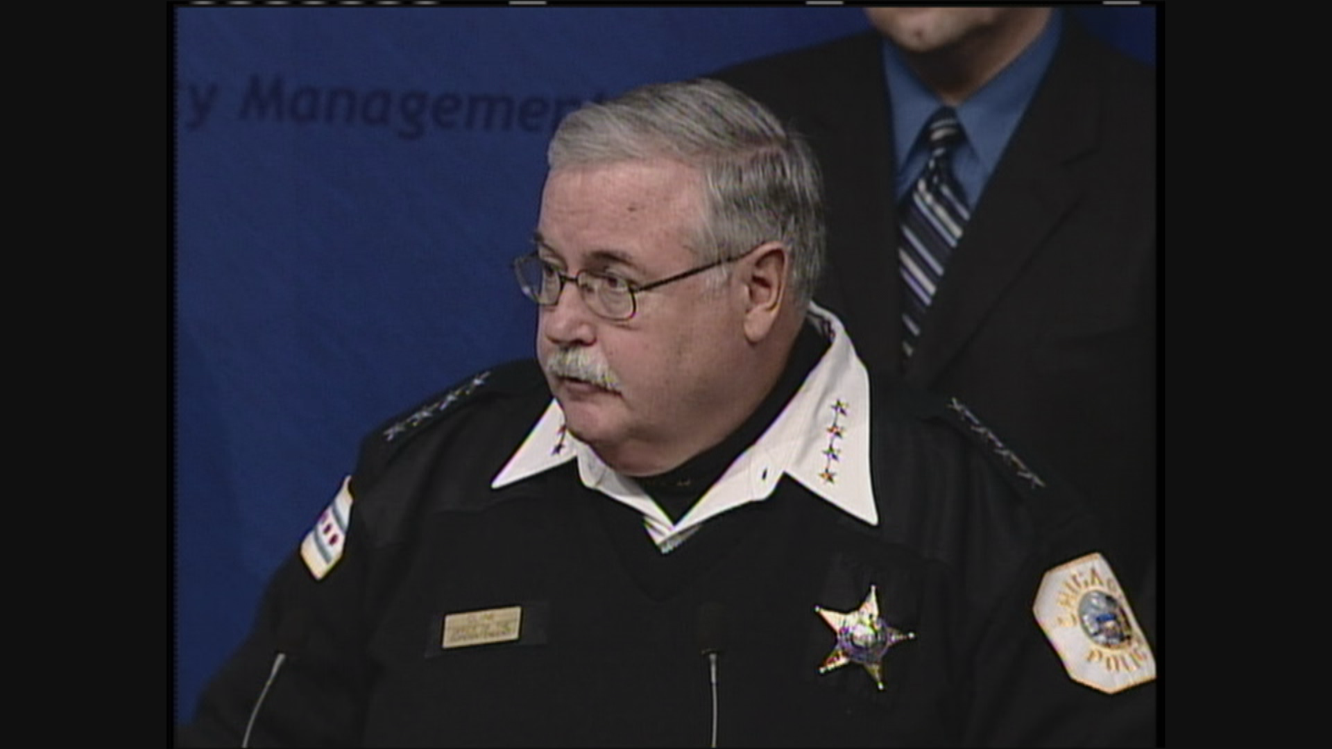 Police Superintendent Phil Cline speaks at a news conference on Oct. 26, 2005. (WTTW News)