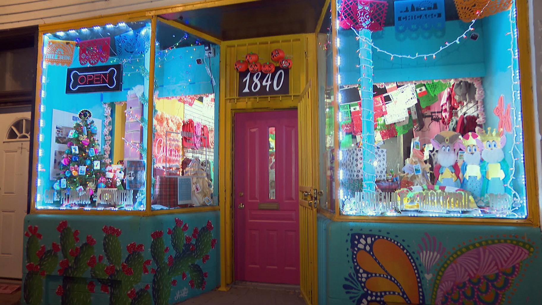 Cynthia Soto owns Pocha Pets Boutique, a pet clothing and accessory store in Pilsen, which opened in May 2020.  (WTTW News)