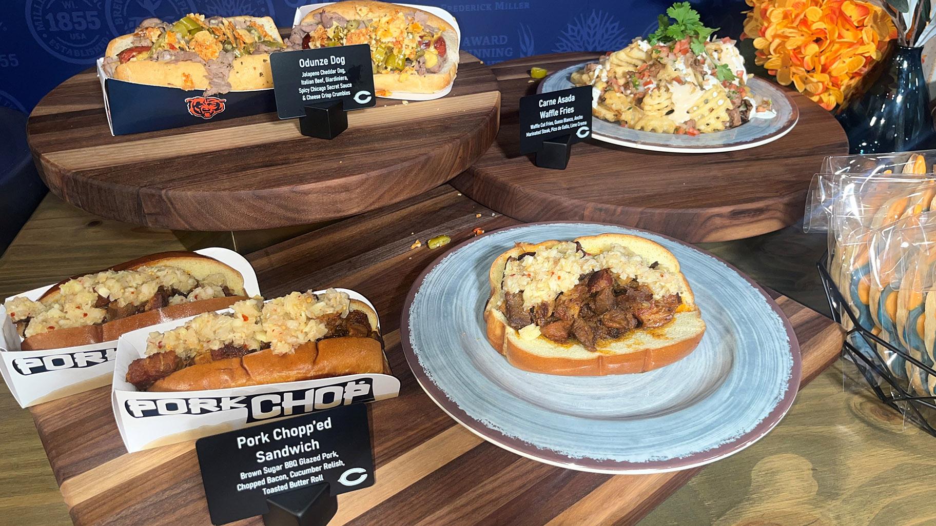 The Bears debuted new Soldier Field menu offerings on Aug, 28, 2024, including a pork “chopp’ed” sandwich. (Angel Idowu / WTTW News)