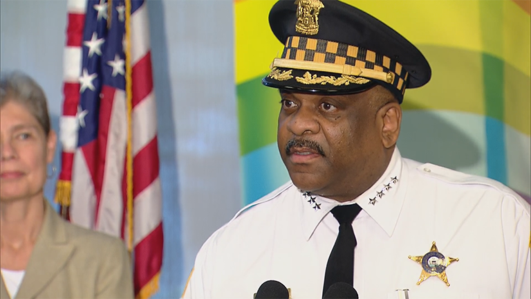 Chicago Police Superintendent Eddie Johnson speaks about increased security measures for next weekend's Chicago Pride Parade.