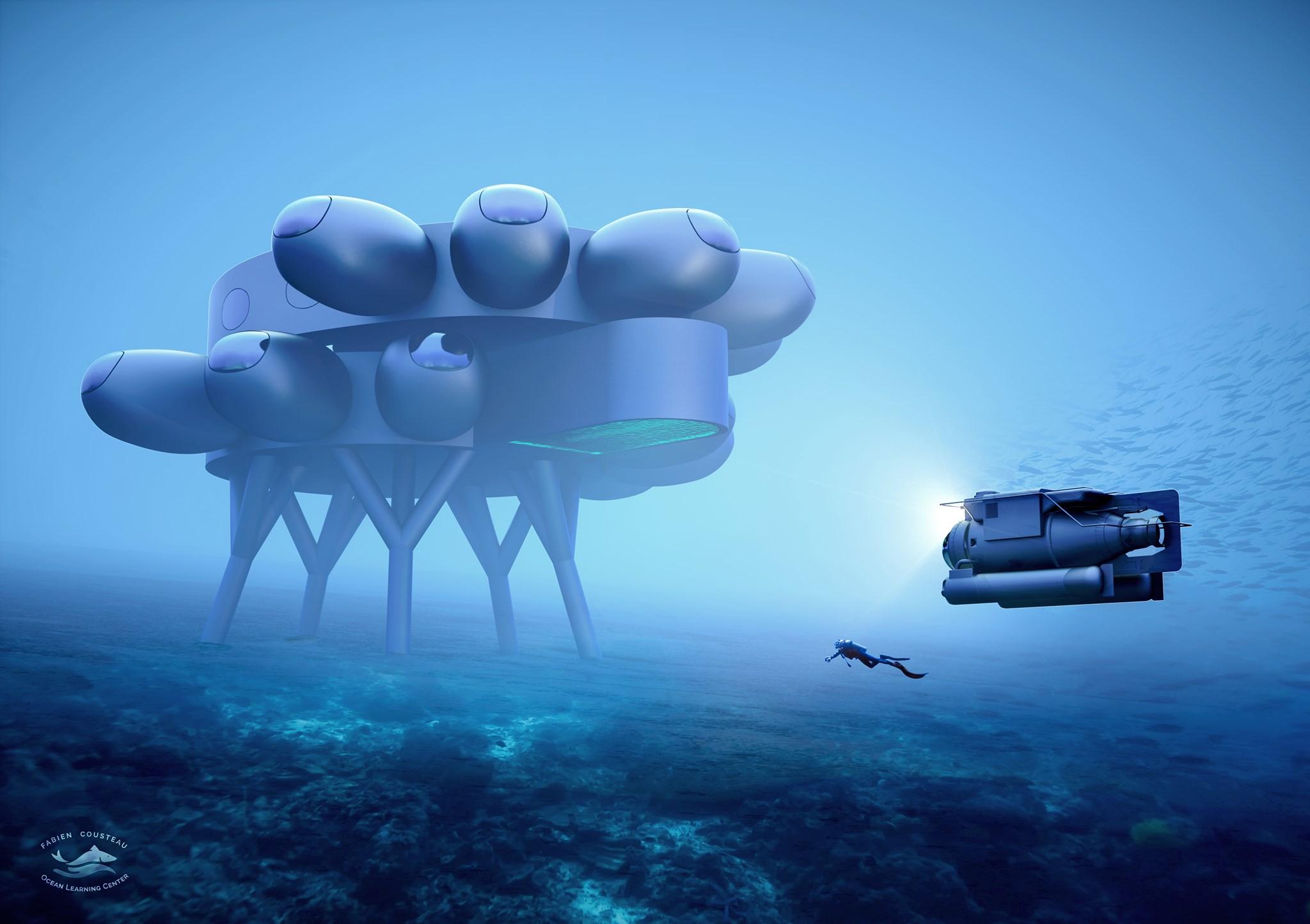 A rendering of the proposed Proteus underwater "space station." (Proteus Ocean Group / Facebook)