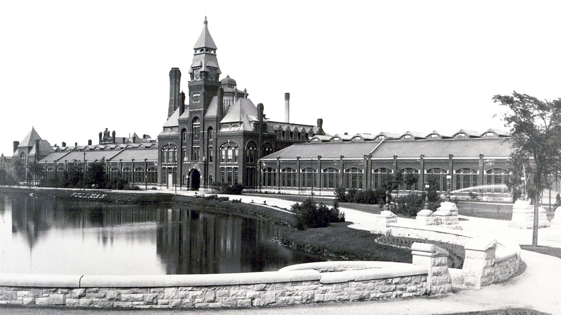The clock tower administration building was the epicenter of the factory and company town, which is where the Pullman National Monument Visitor Center and Pullman State Historic Site Factory Grounds will open on Labor Day weekend. (Courtesy Pullman National Monument)